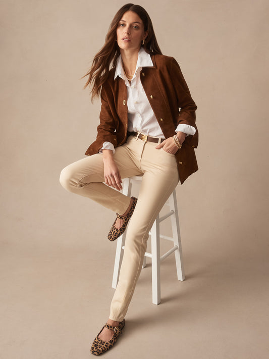  J.McLaughlin Lexi jeans in raw beige made with woven denim.