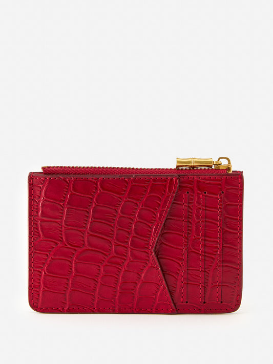 J.mcLaugjlin Libi card case in red made with leather.