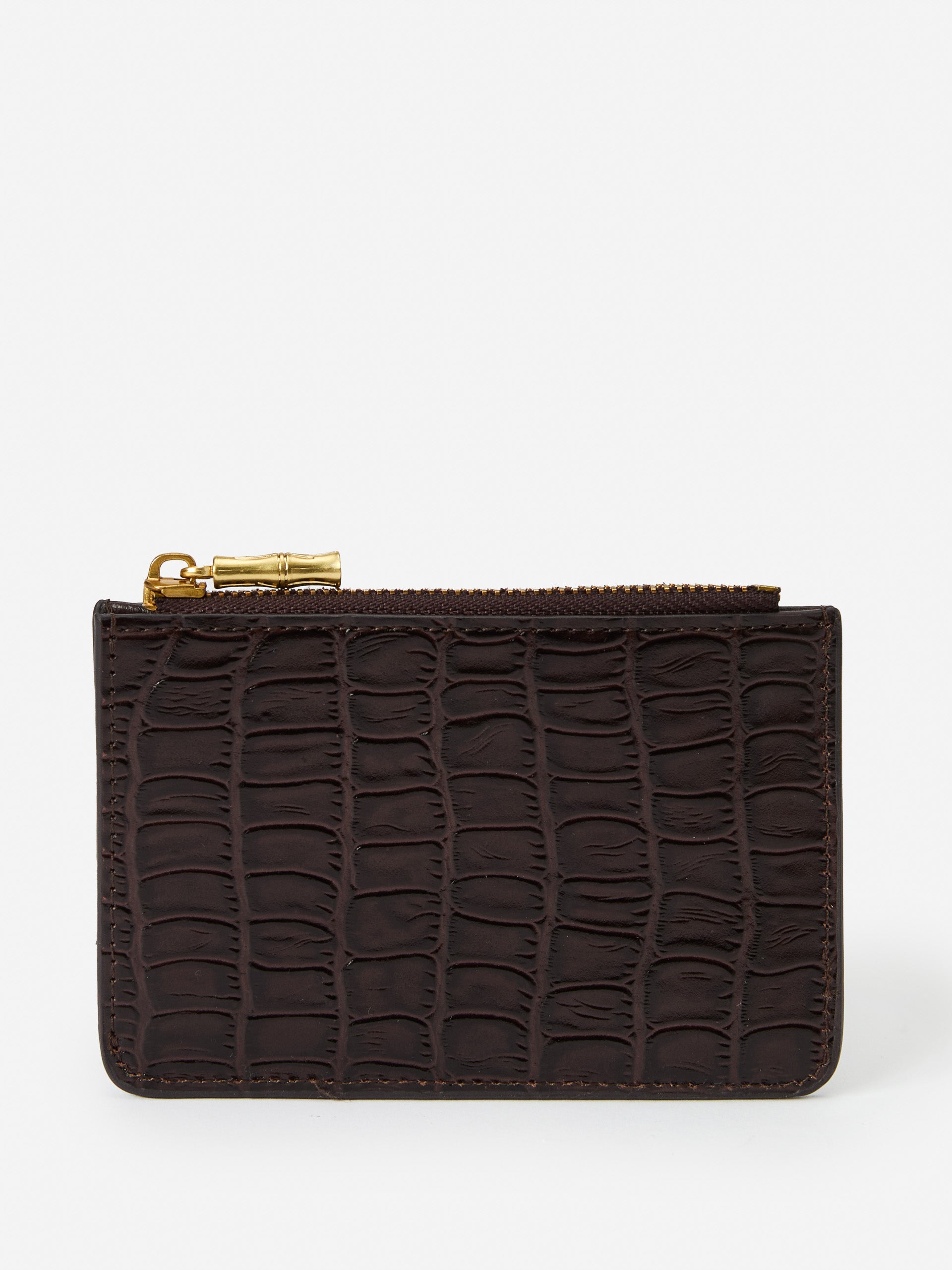 J.McLaughlin Libi wallet in dark brown made with crocodile. 