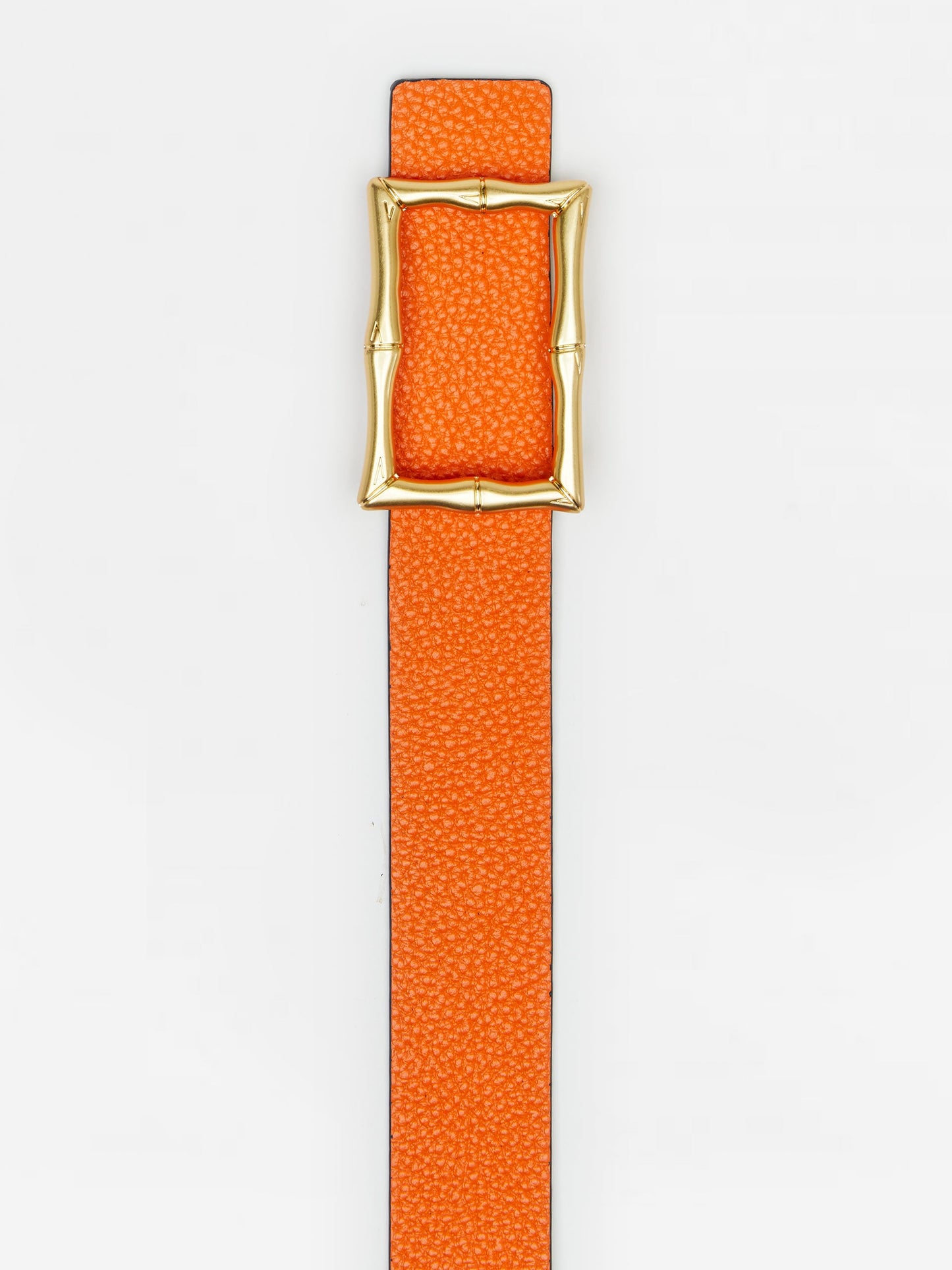 J.McLaughlin Lina Reversible Leather Belt in navy/orange made with leather fabric.