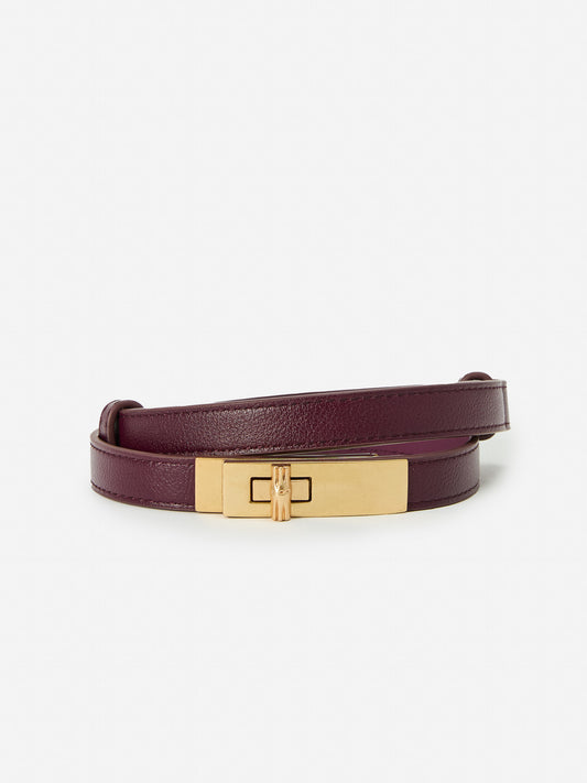 J.McLaughlin Liv belt in merlot made with leather.