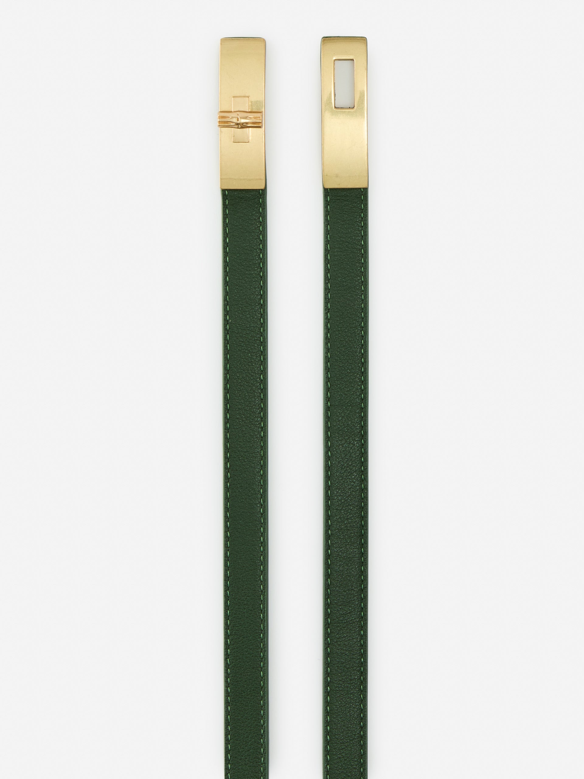 J.McLaughlin Liv Belt in Olive made with leather. 