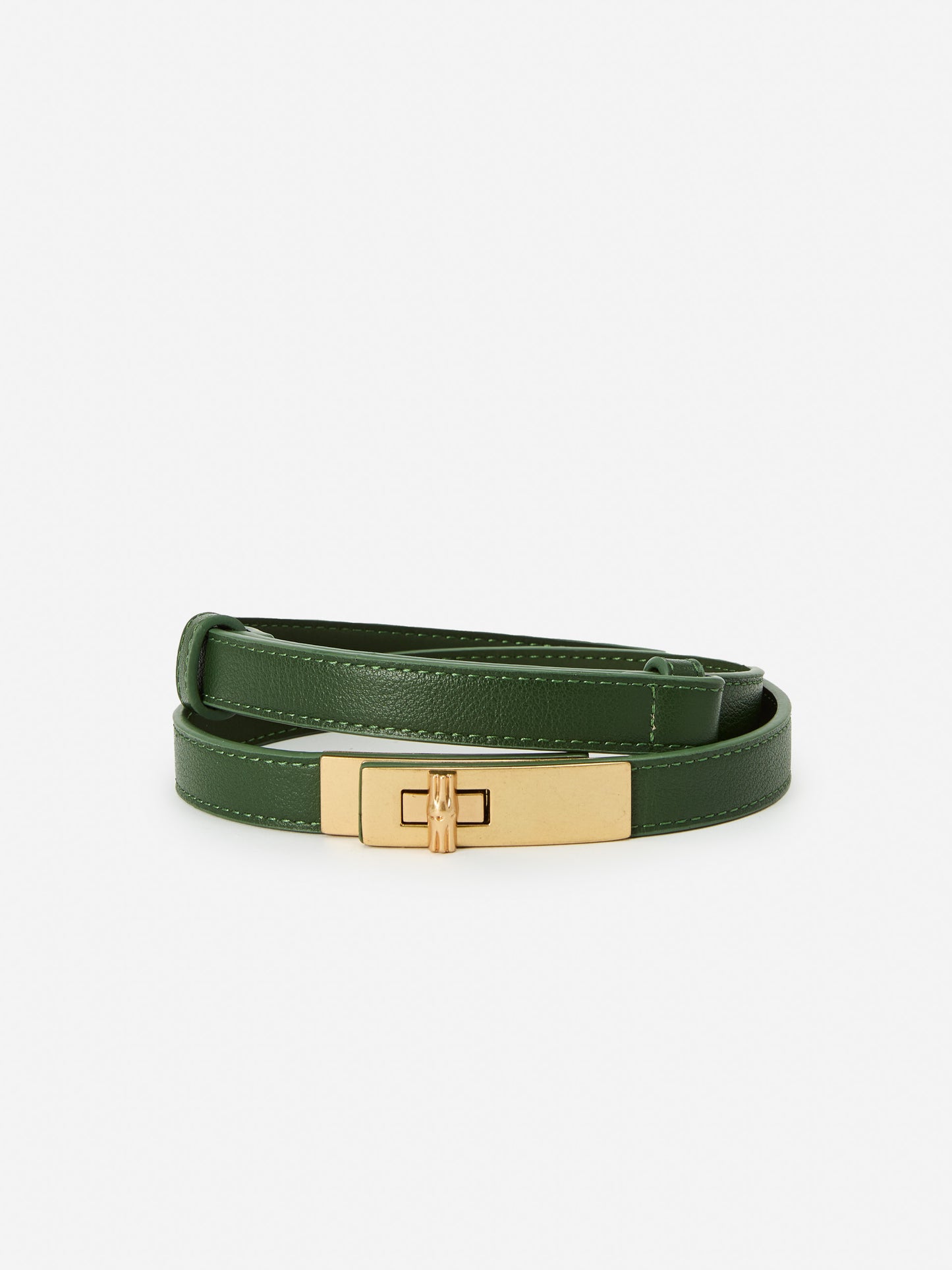 J.McLaughlin Liv Belt in Olive made with leather. 