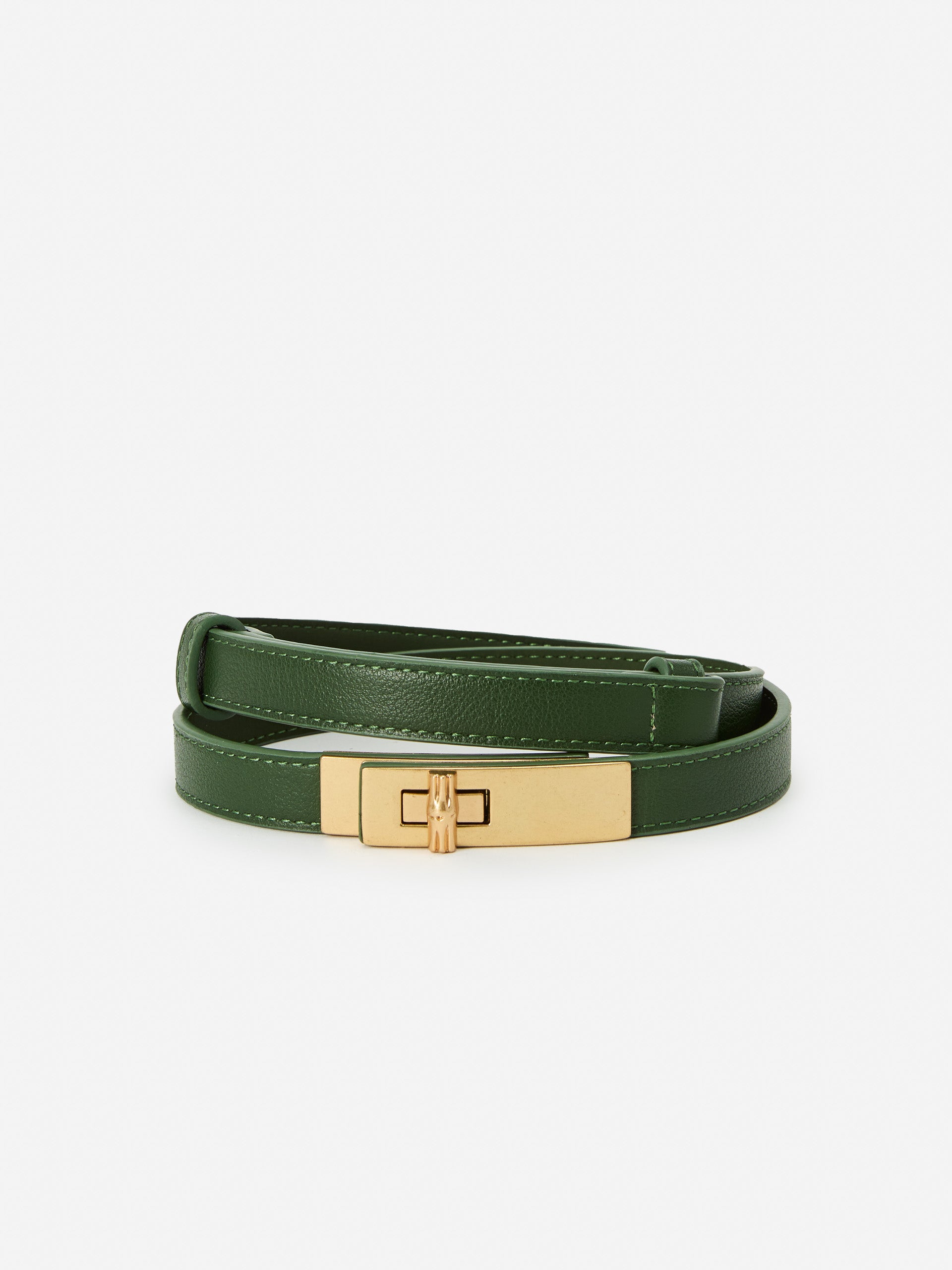 J.McLaughlin Liv Belt in Olive made with leather. 