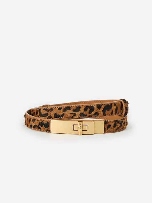 J.McLaughlin Liv belt in brown/multi made with pony hair. 