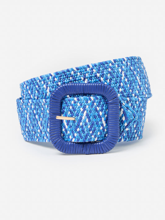 J.McLaughlin Lizzie belt in blue/multi made with polypropylene.