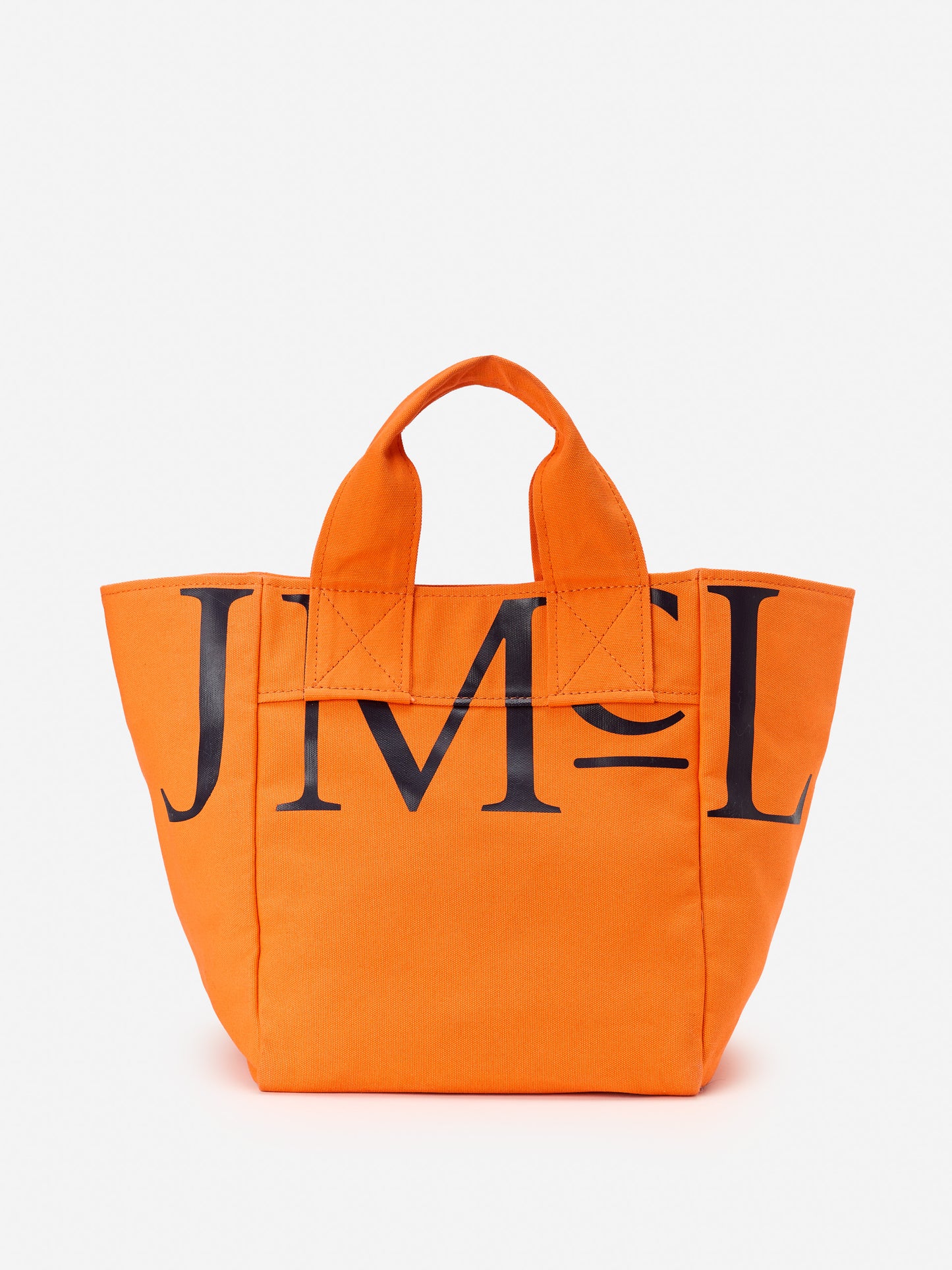 J.McLaughlin Logo tote in orange made with canvas fabric.