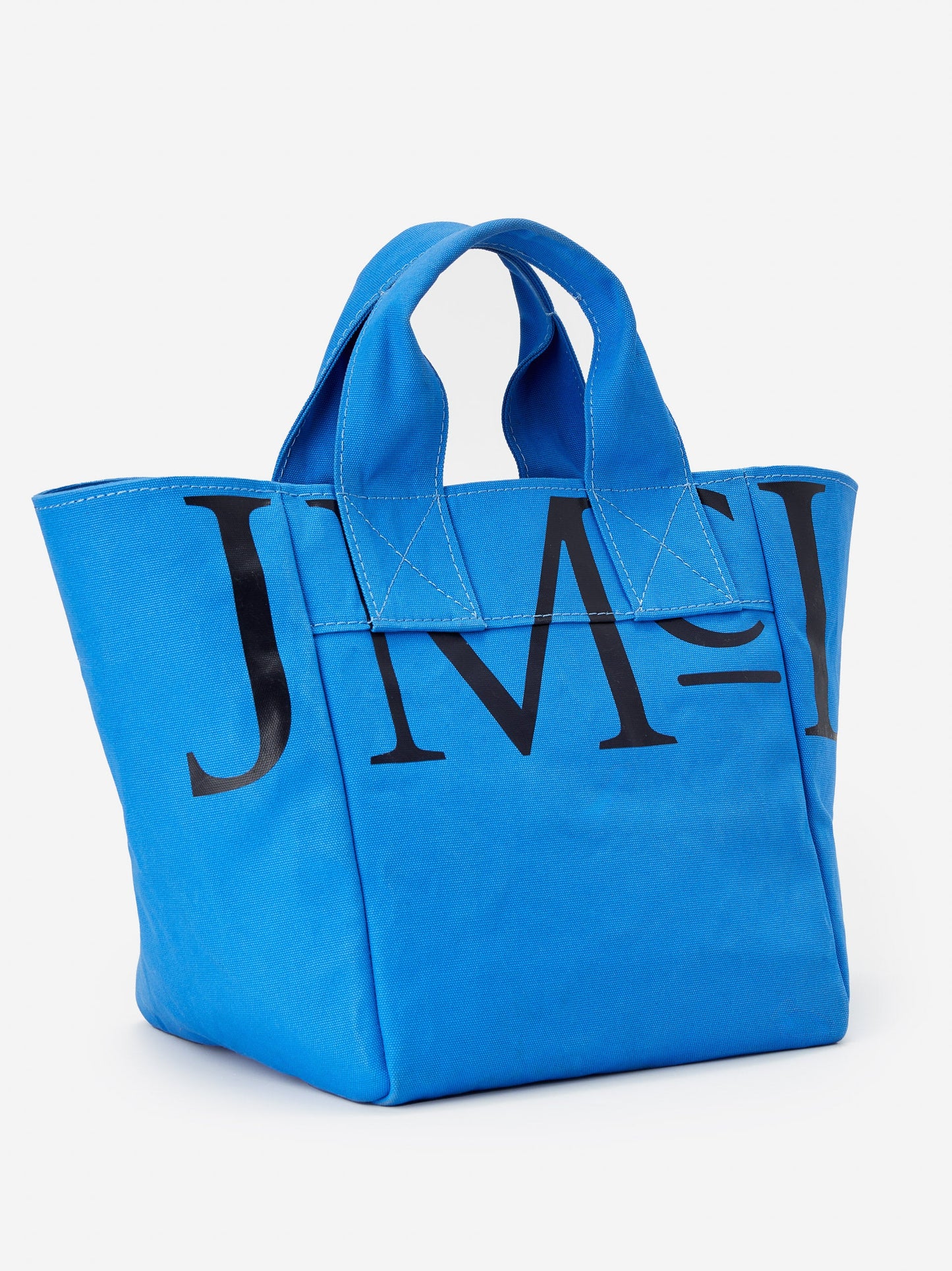 J.McLaughlin Logo tote in JMC blue made with cotton canvas.