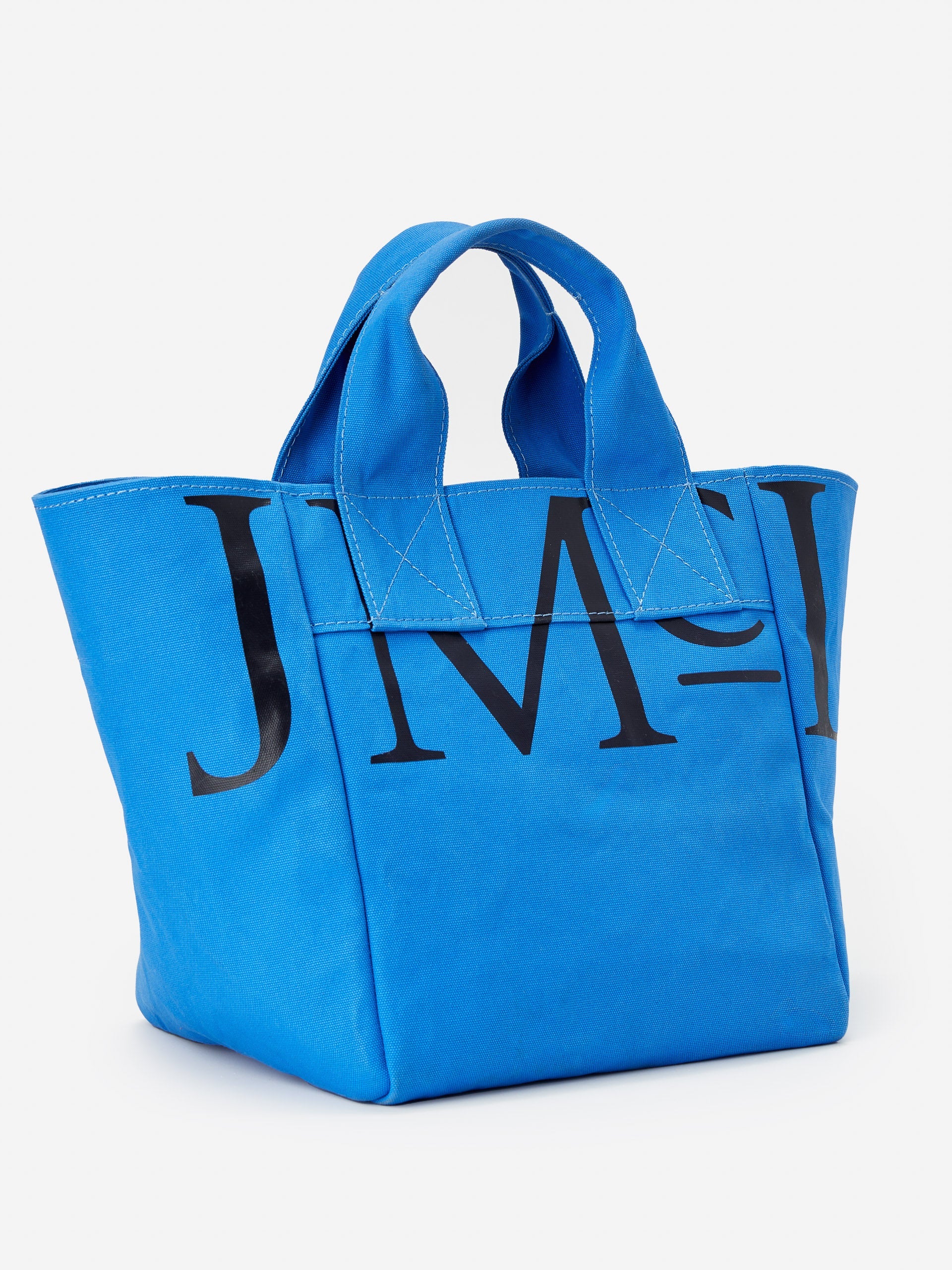 J.McLaughlin Logo tote in JMC blue made with cotton canvas.