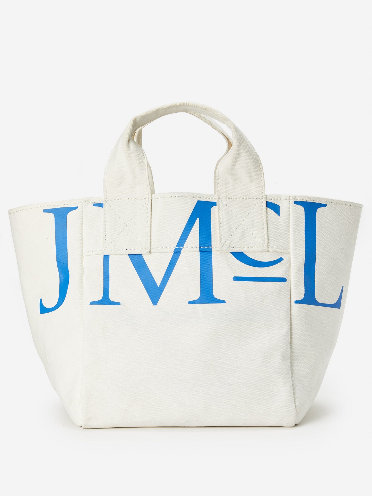 J.McLaughlin Logo tote bag in off white made with cotton canvas.