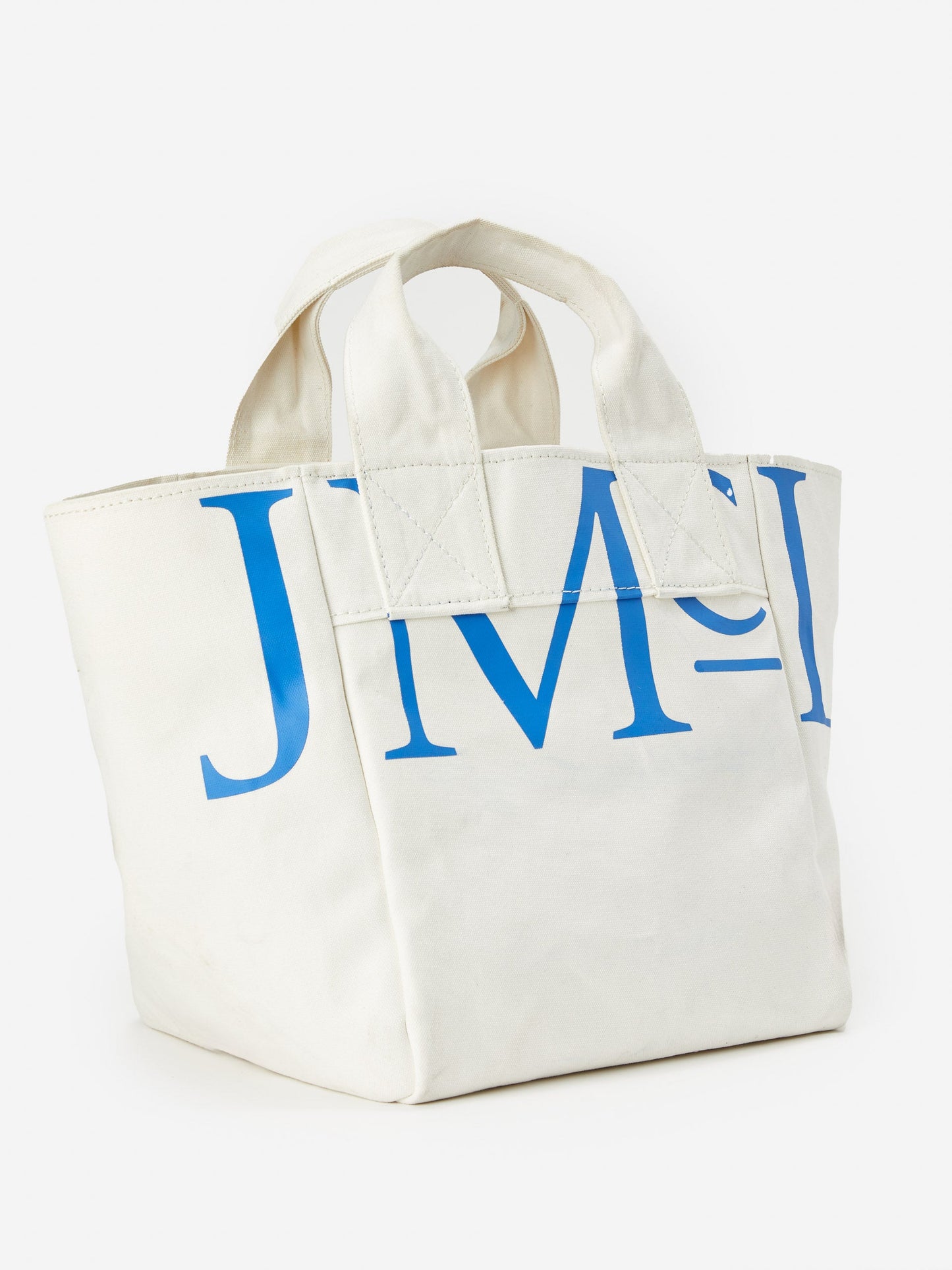 J.McLaughlin Logo tote bag in off white made with cotton canvas.