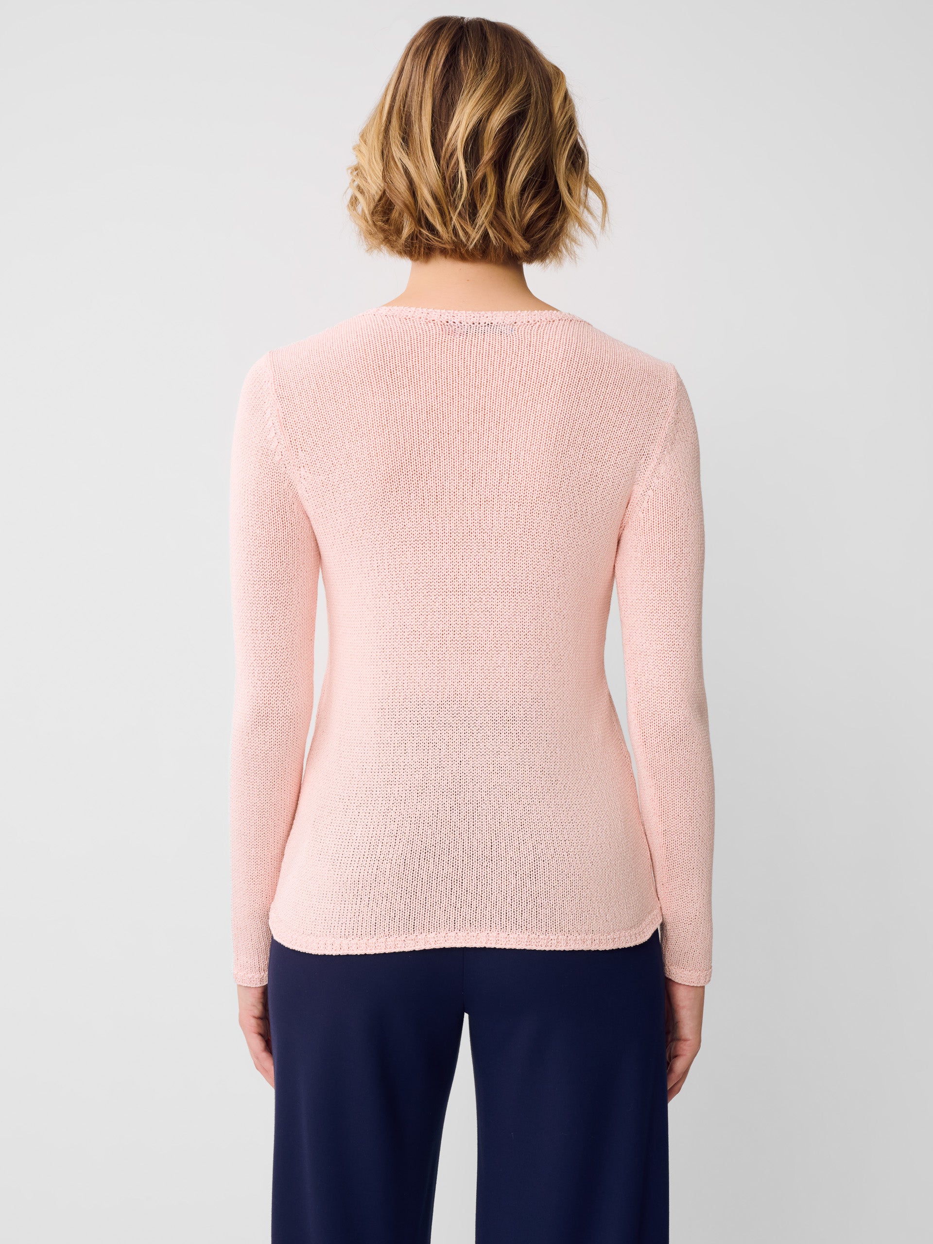 J.McLaughlin Ludlow sweater in light pink made with cotton. 