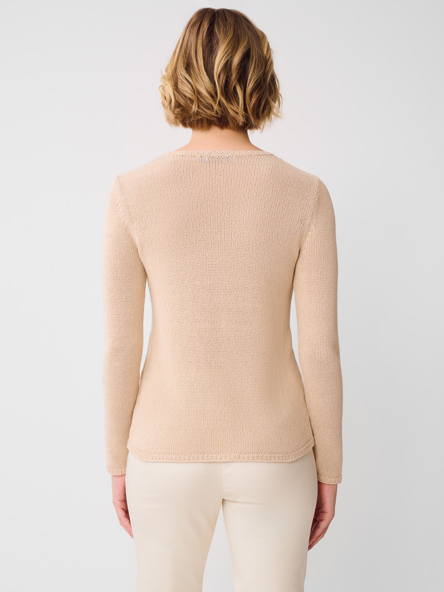 J.McLaughlin Ludlow sweater in sand made with cotton. 