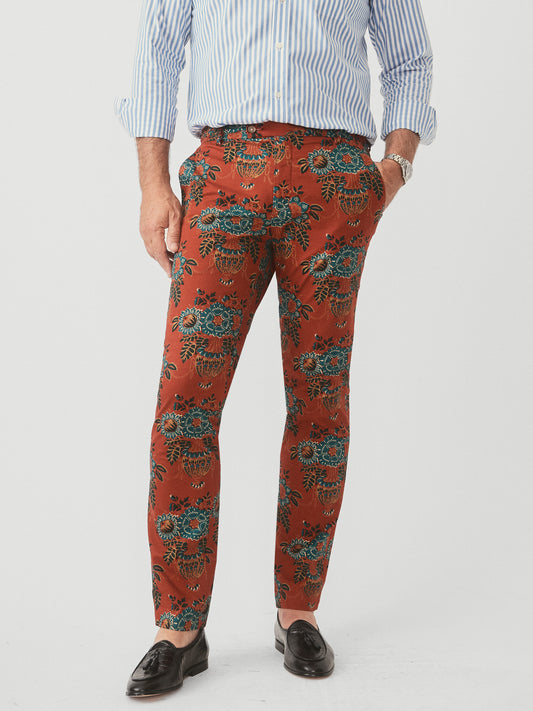J.McLaughlin Lukas pants in red/multi made with cotton.