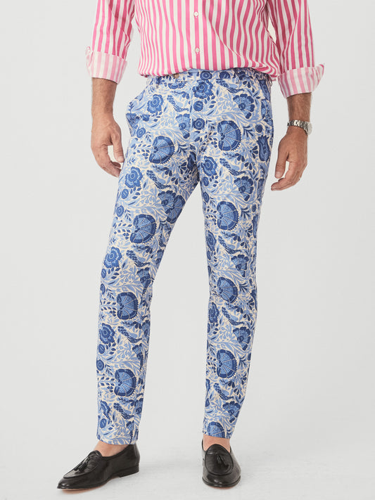 J.McLaughlin Lukas pants in navy/sand/denim made with cotton.