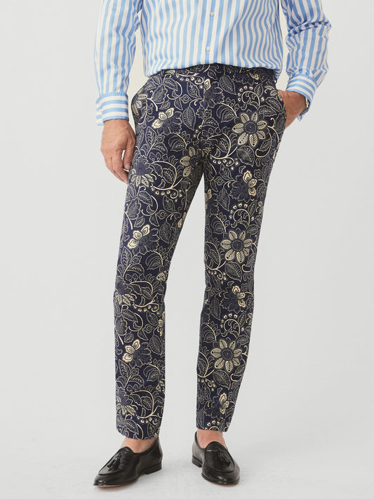 J.McLaughlin Lukas pants in navy/off white made with cotton.