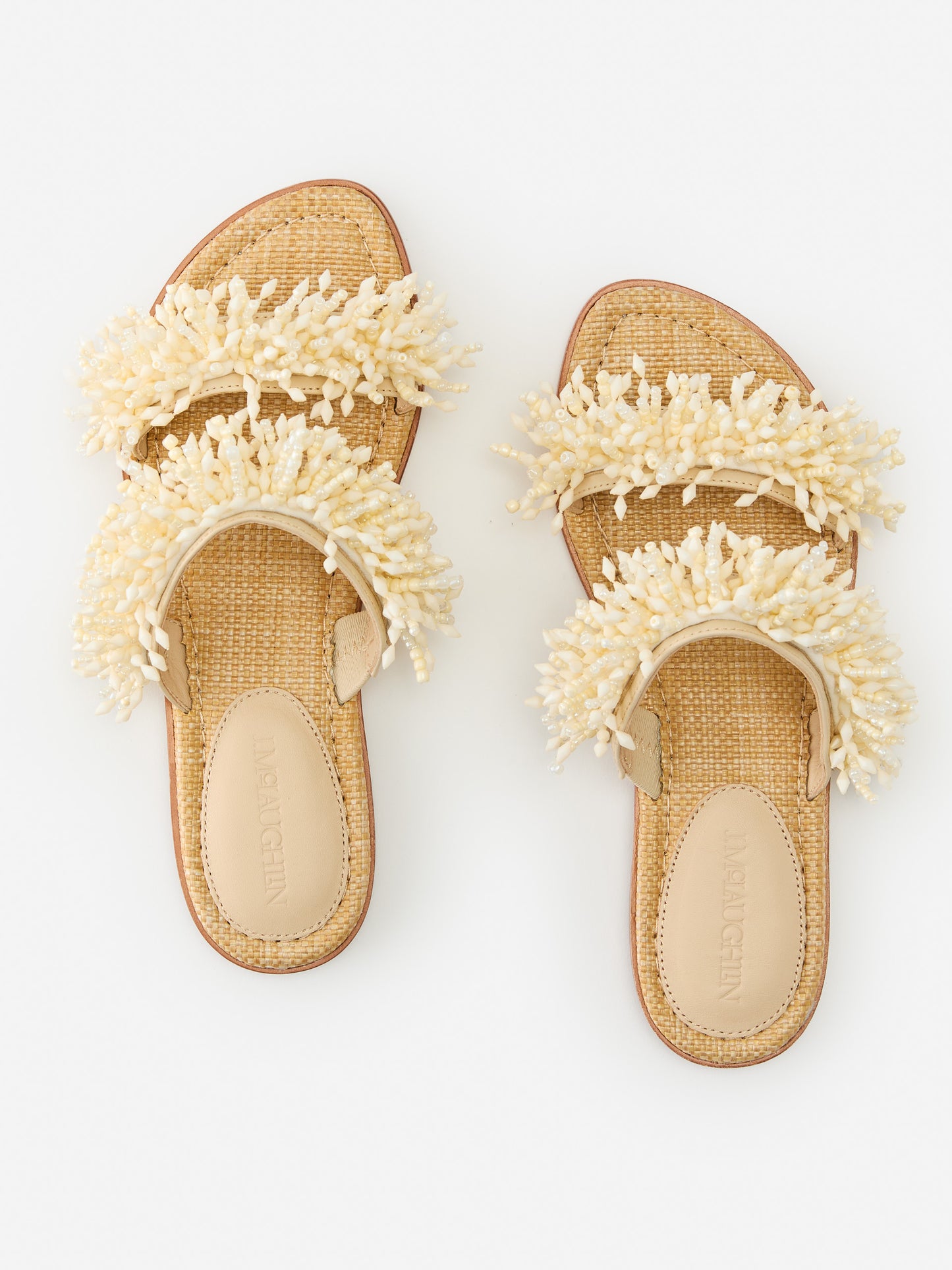 J.McLaughlin Lyra shoes in ivory made with beads.