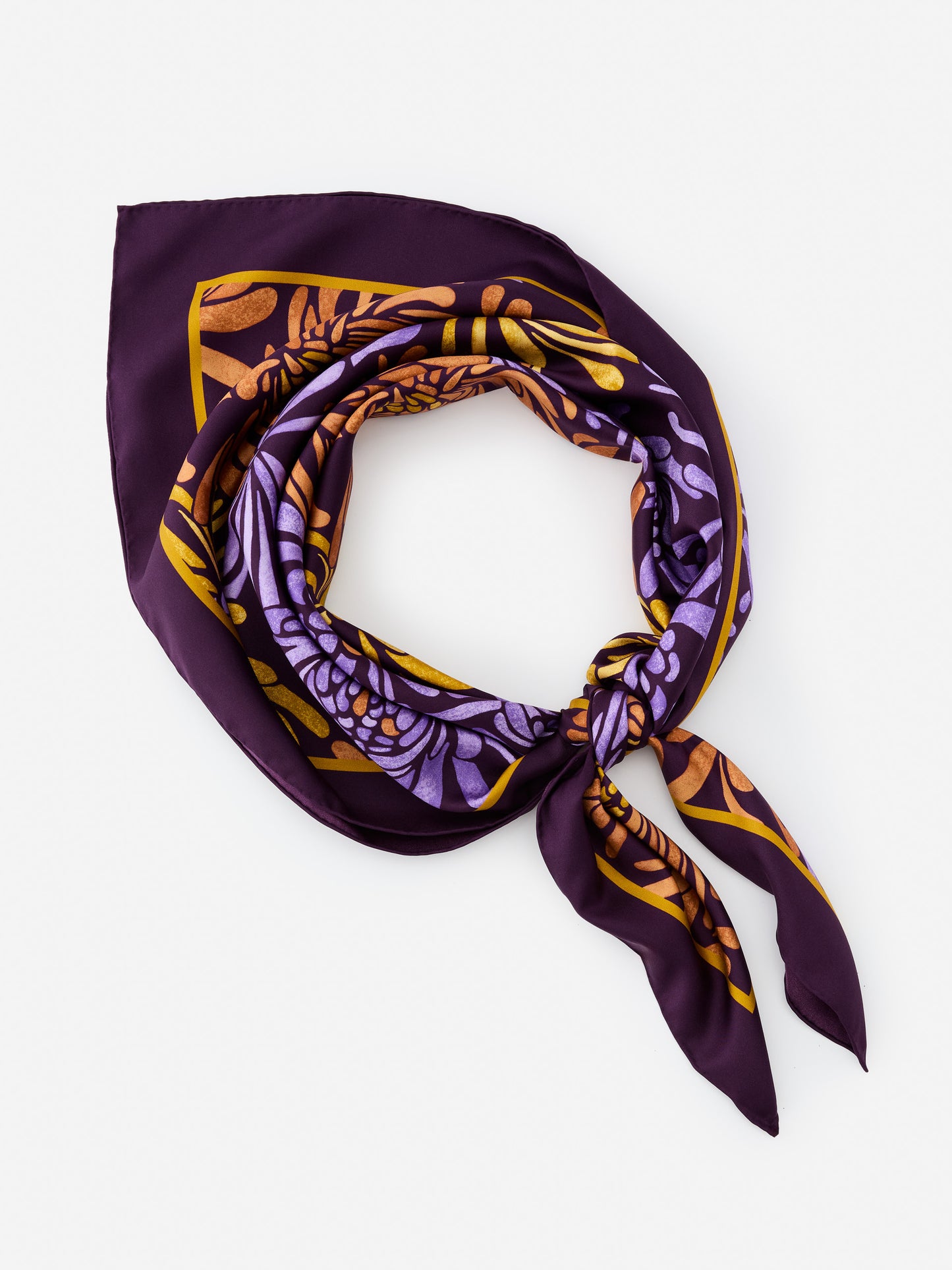 J.McLaughlin Mabel scarf in purple/gold made with silk.