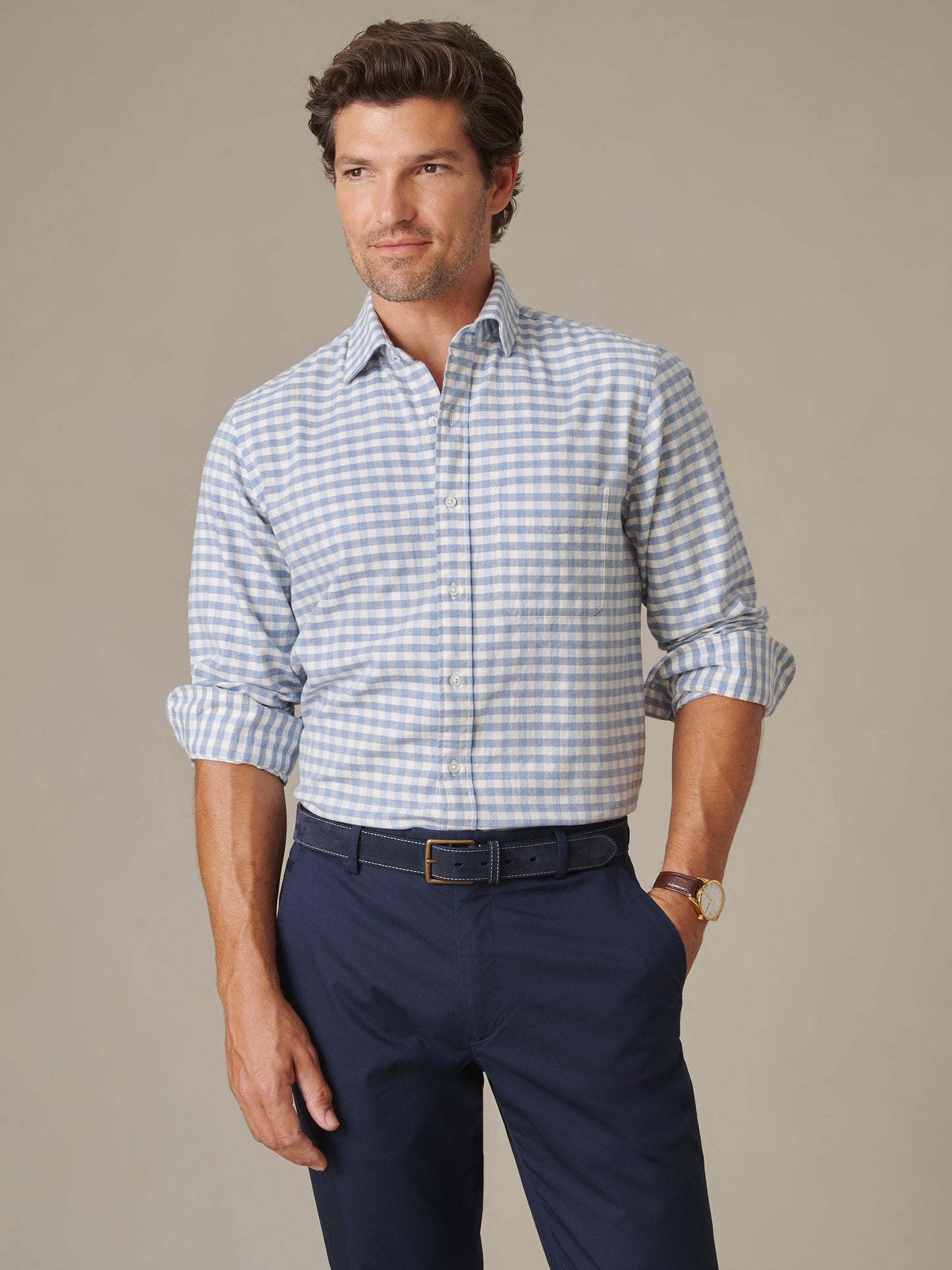 Gramercy Brushed Cotton Shirt in Gingham