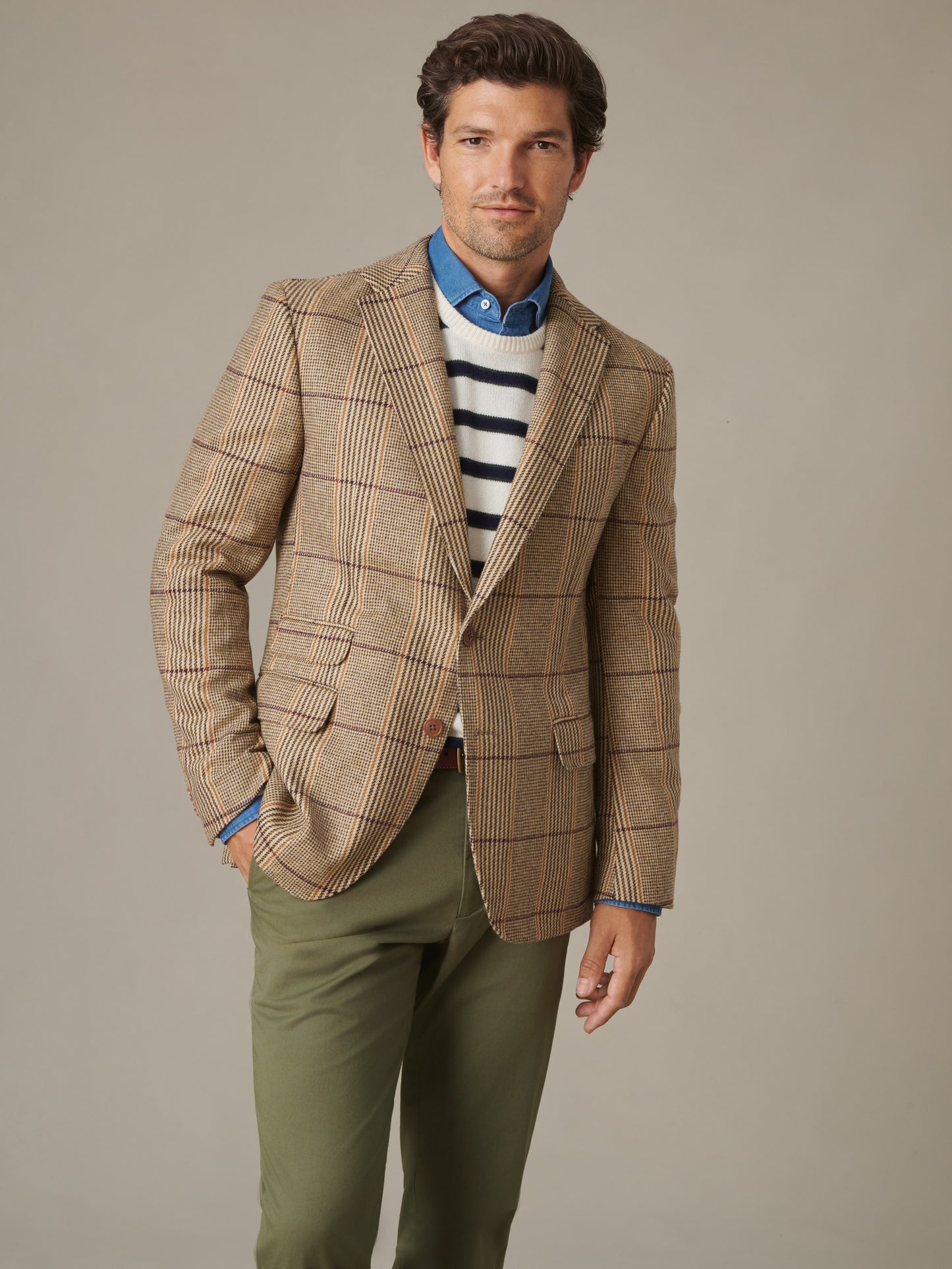 Suffolk Wool Sport Coat in Russell Plaid