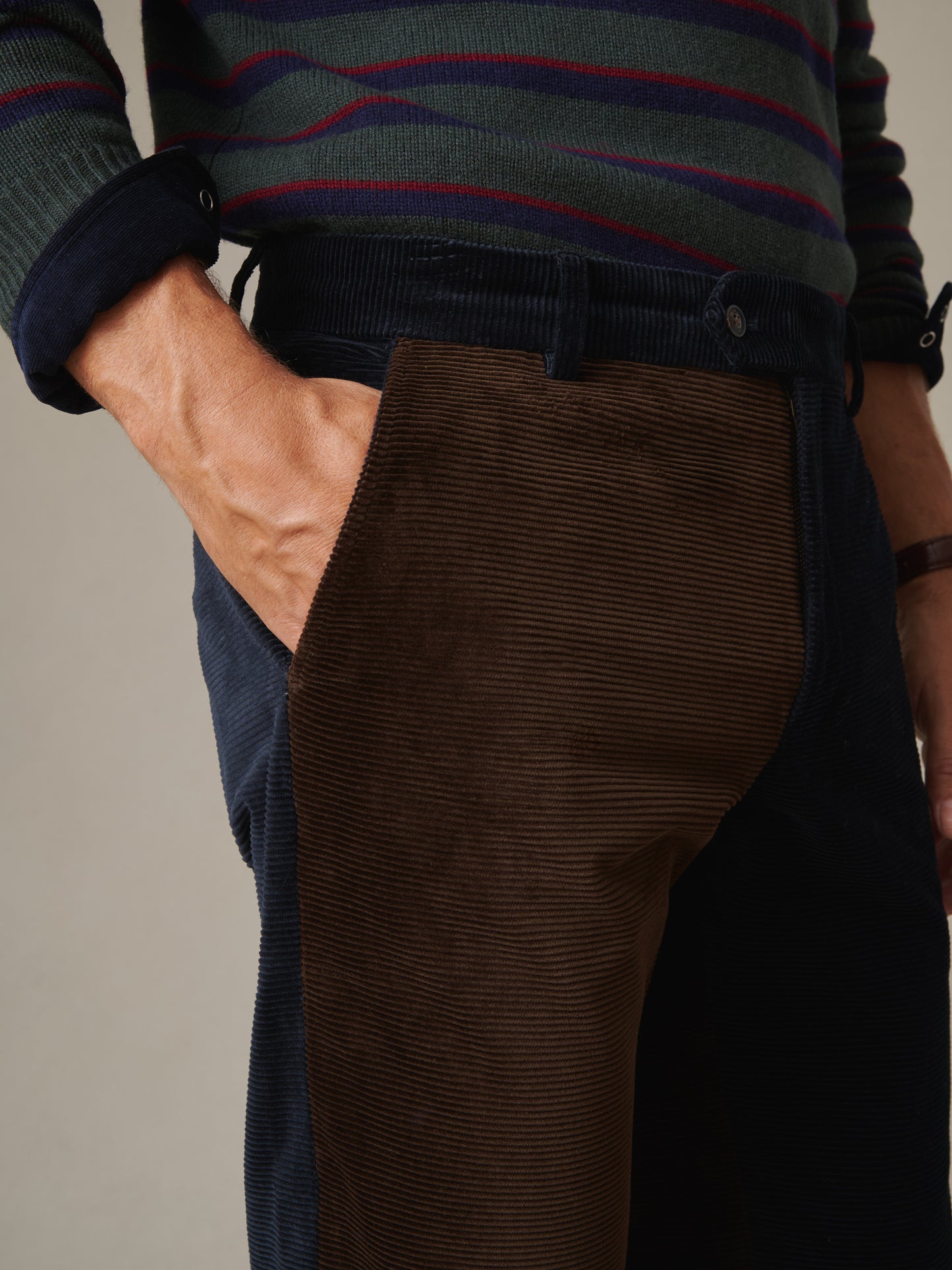 Madison Corduroy Fancy Pants in Horizontal Stripe