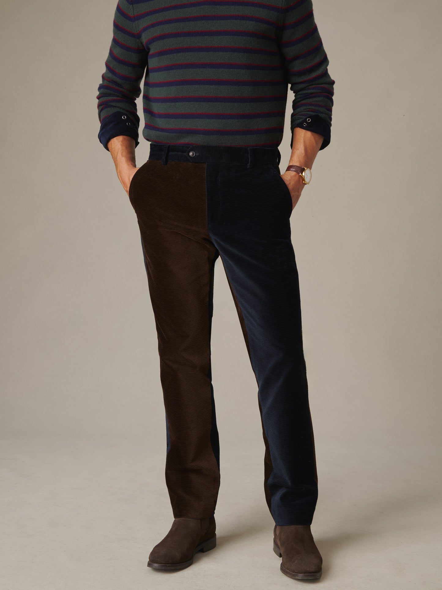 Madison Corduroy Fancy Pants in Horizontal Stripe