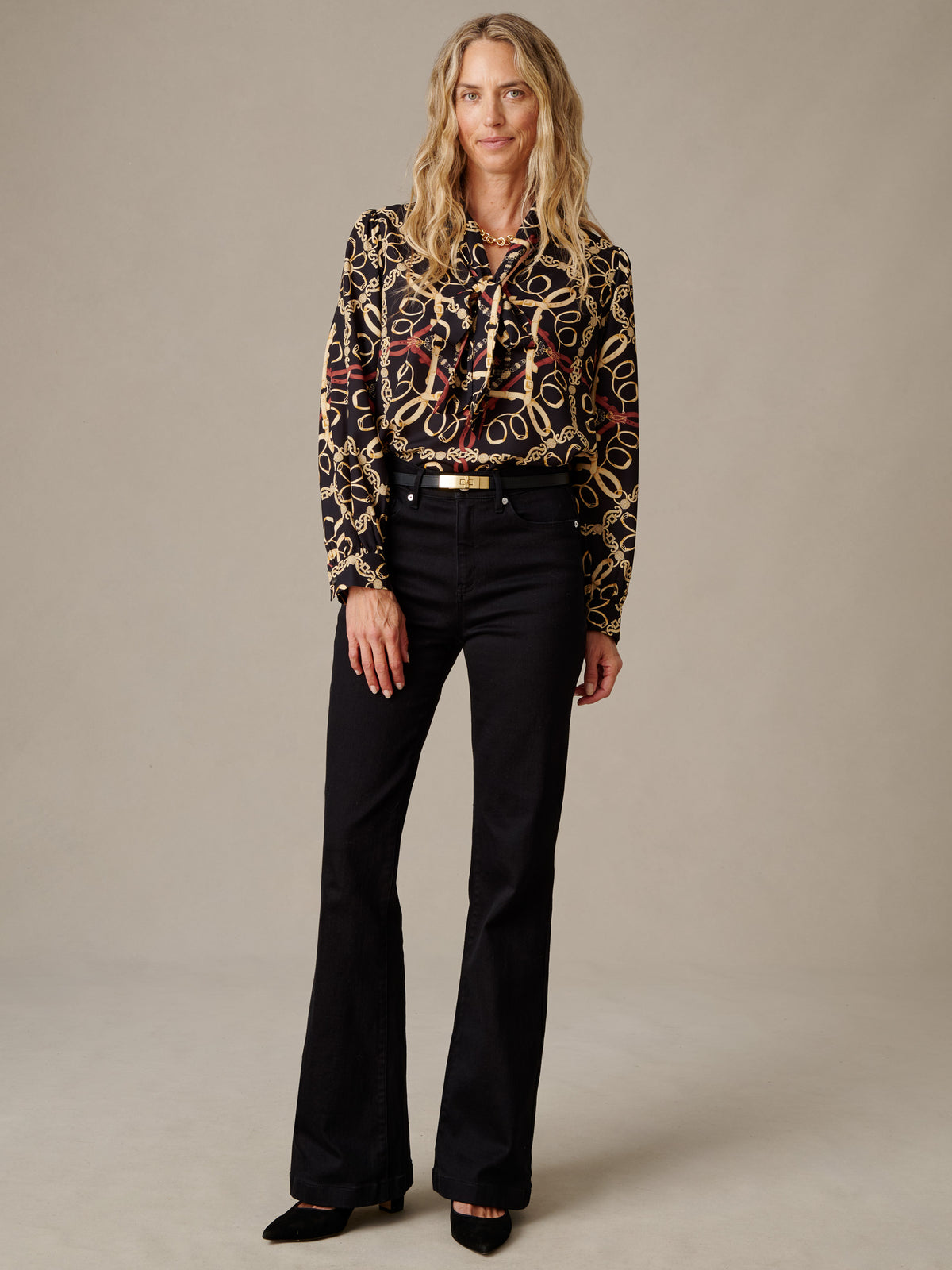 Maeve Silk Blend Blouse in Mini Heraldic Tassel