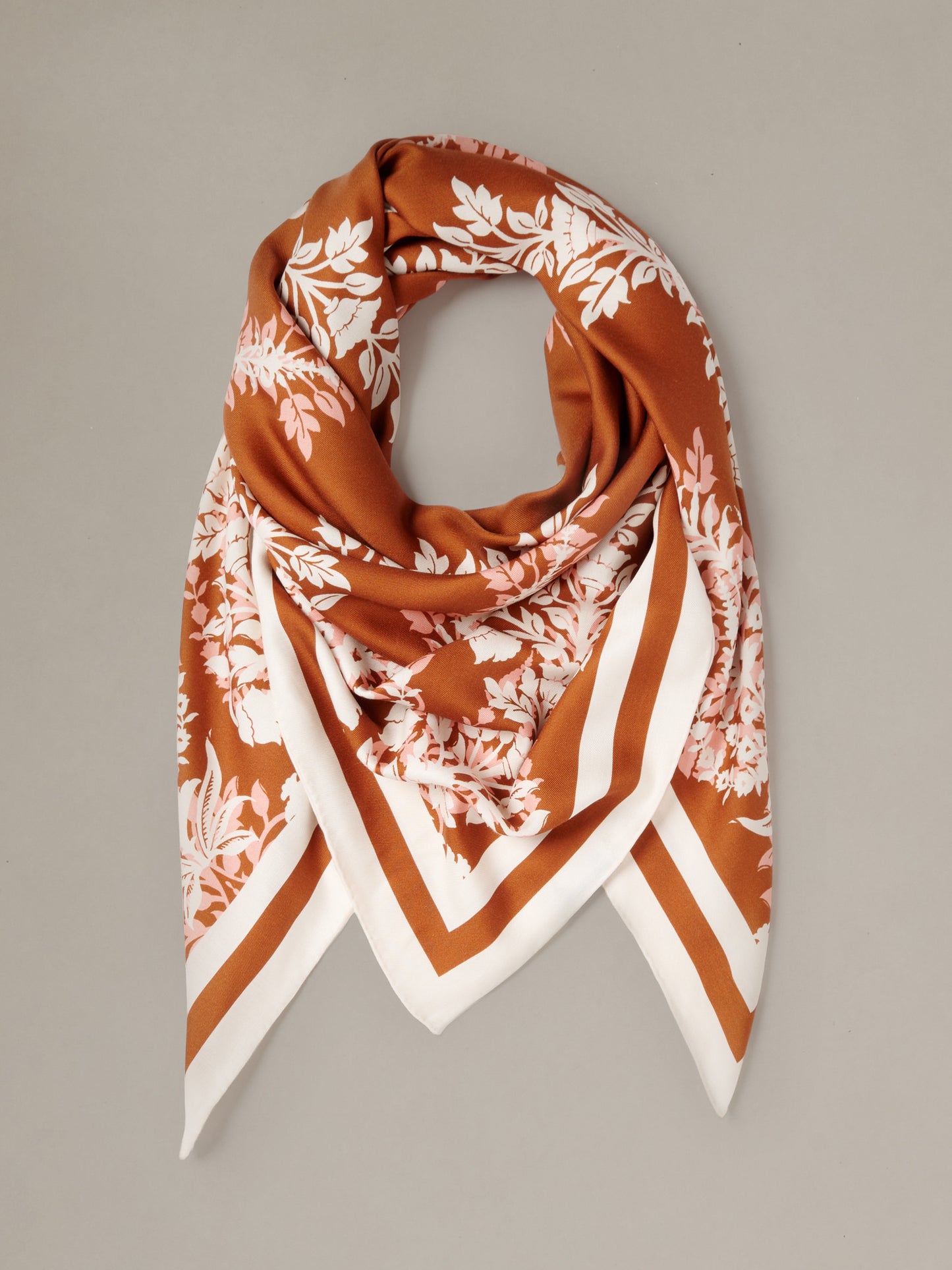 The Magic Silk Twill Scarf in Manor Motif Border