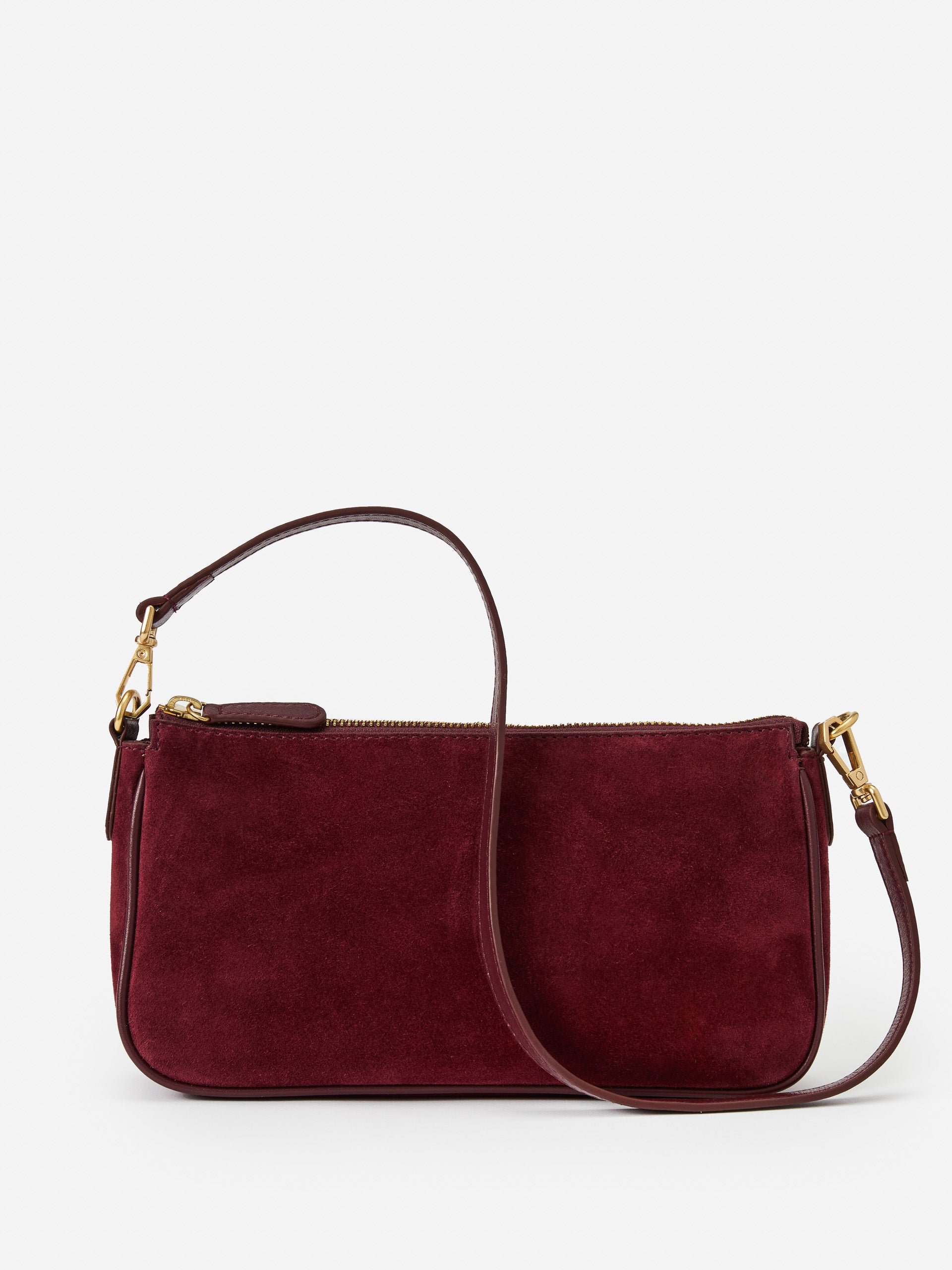 J.McLaughlin Malaika bag in merlot made with suede. 