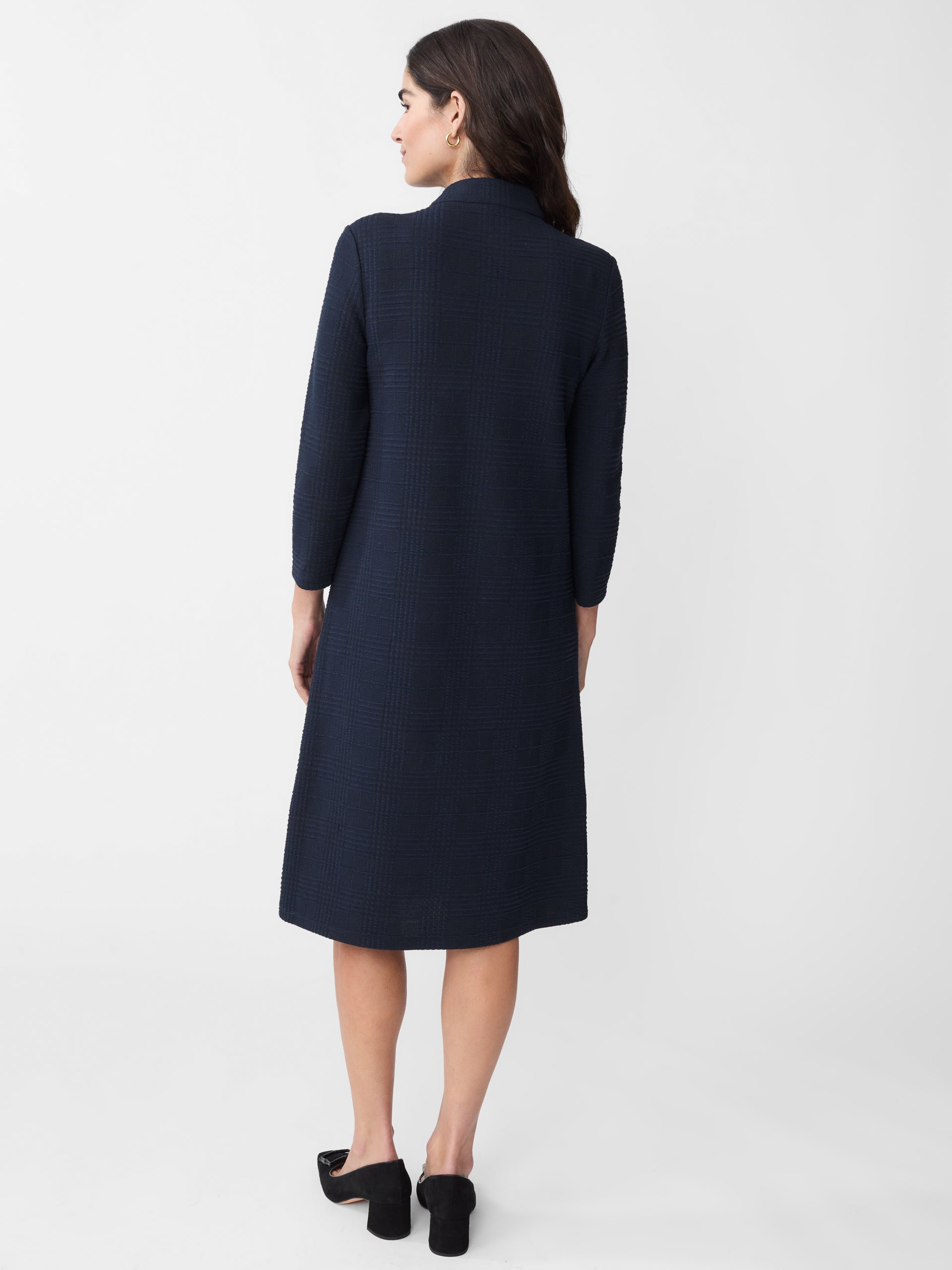 J.McLaughlin Mare dress in navy made with cotton/polyester/spandex.