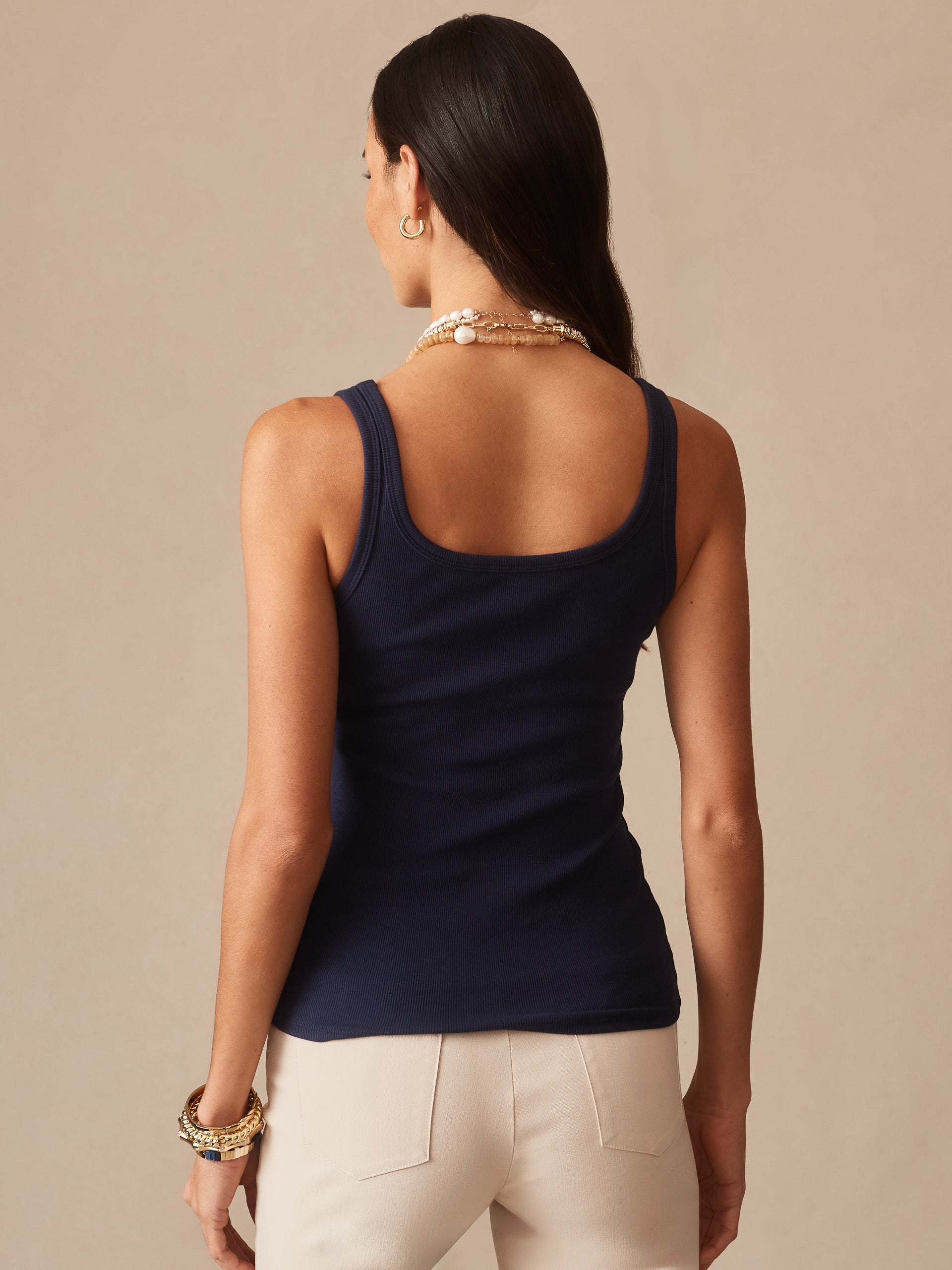 J.McLaughlin Robin tank in navy made with cotton. 