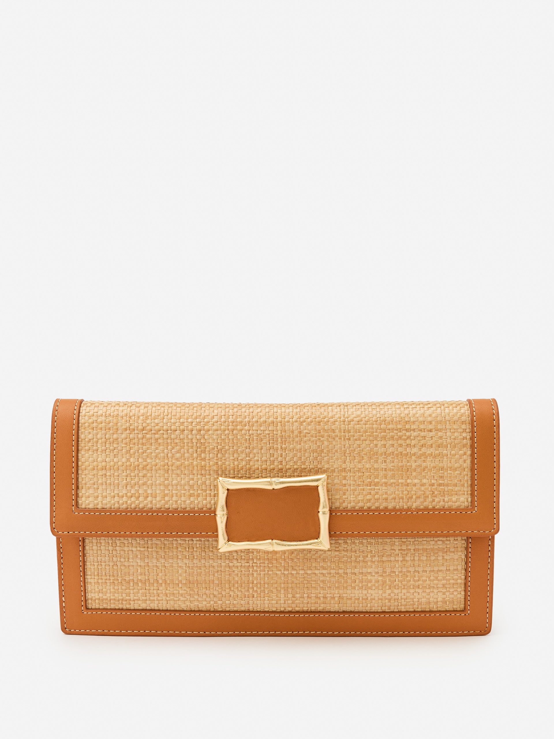 J.McLaughlin Marley clutch in natural made with grasscloth/leather.