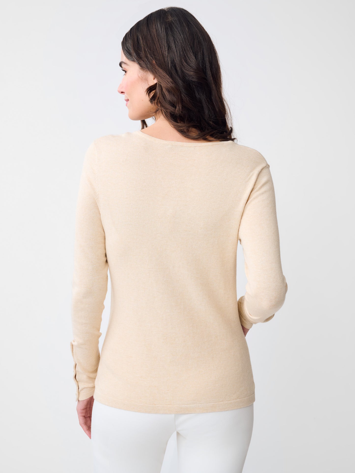 J.McLaughlin Marnie sweater in Heather Oatmeal made with Cotton. 