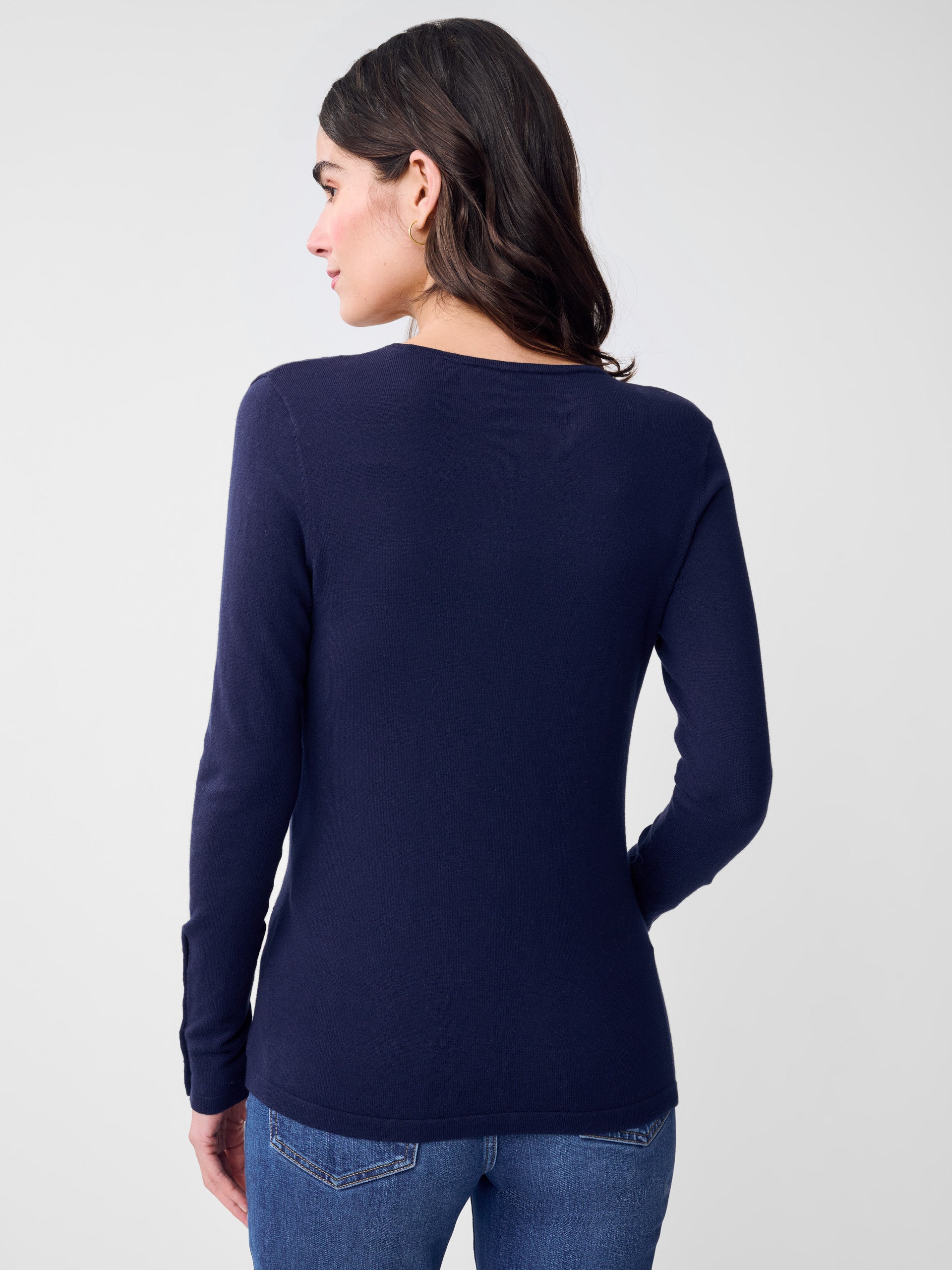 J.McLaughlin Marnie sweater in Navy made with Cotton. 