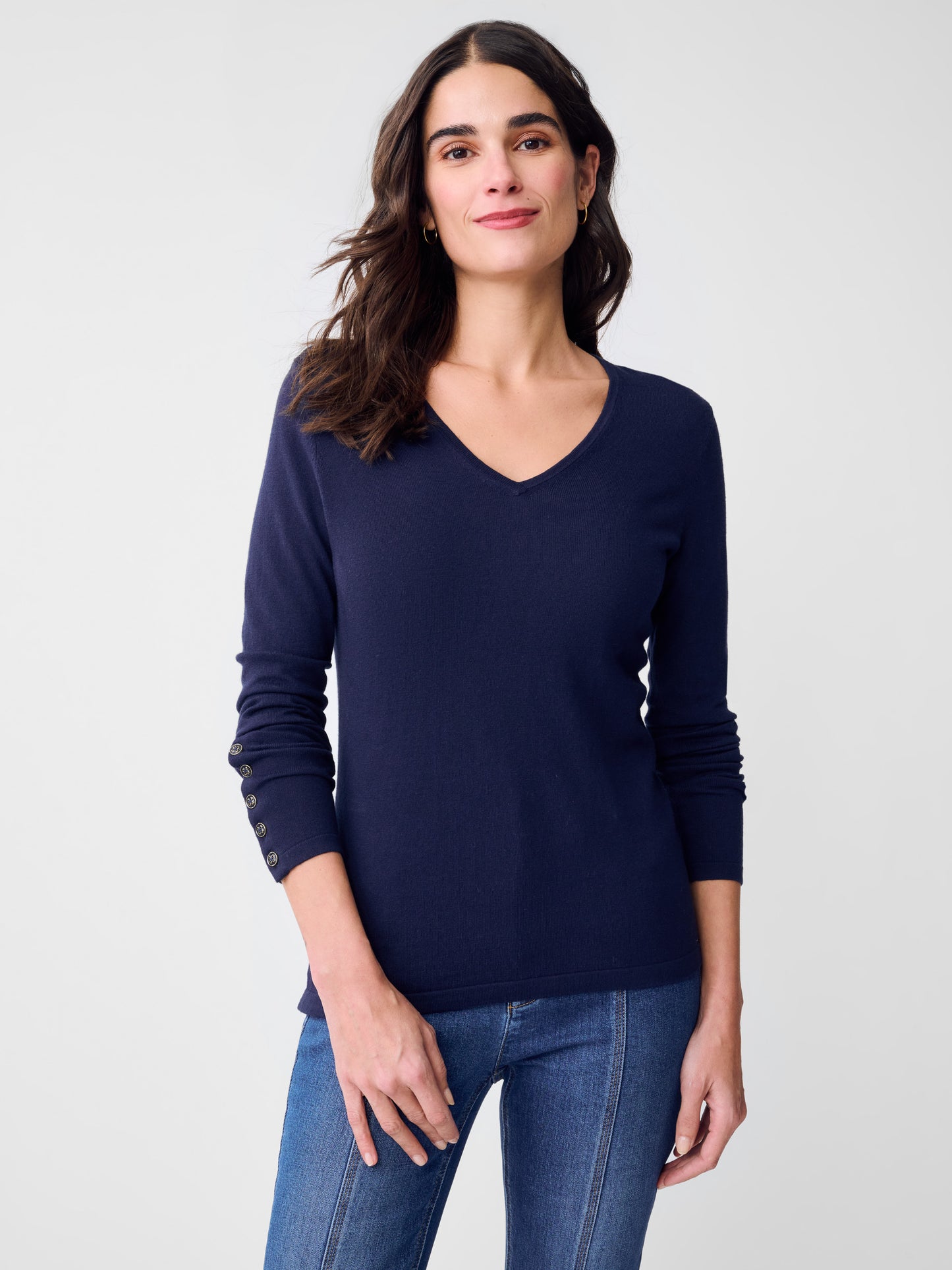 J.McLaughlin Marnie sweater in Navy made with Cotton. 