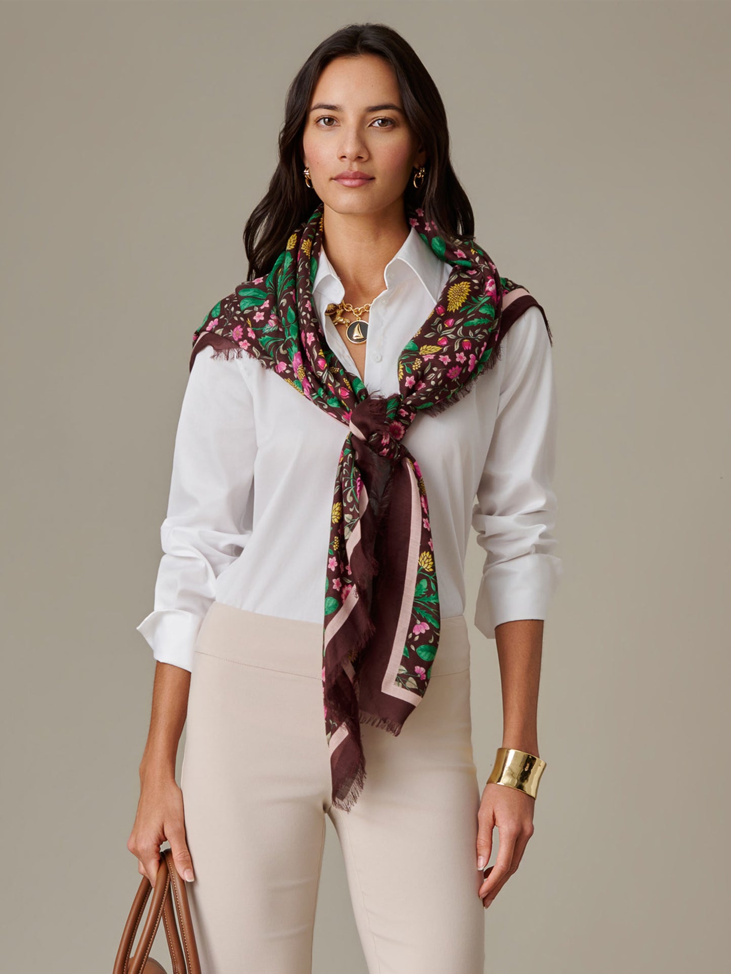 The Katherine Scarf in Mega Manor Floral Border