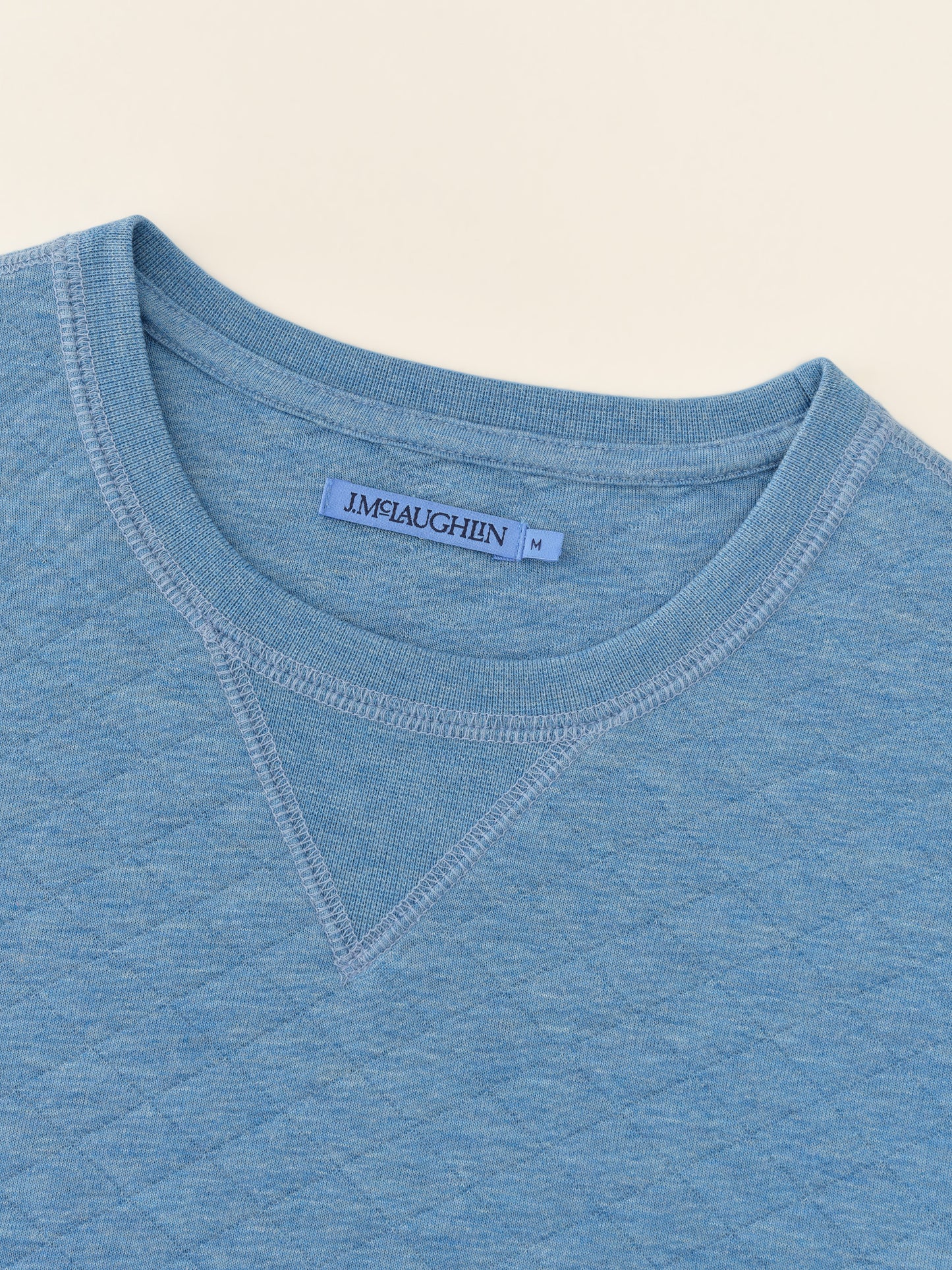J.McLaughlin Match Play sweater in Heather Light Blue made with Polyester.