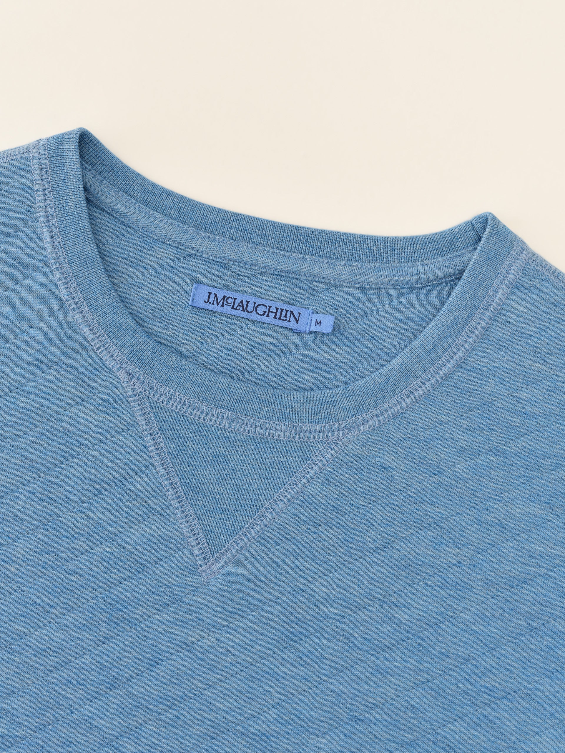 J.McLaughlin Match Play sweater in Heather Light Blue made with Polyester.
