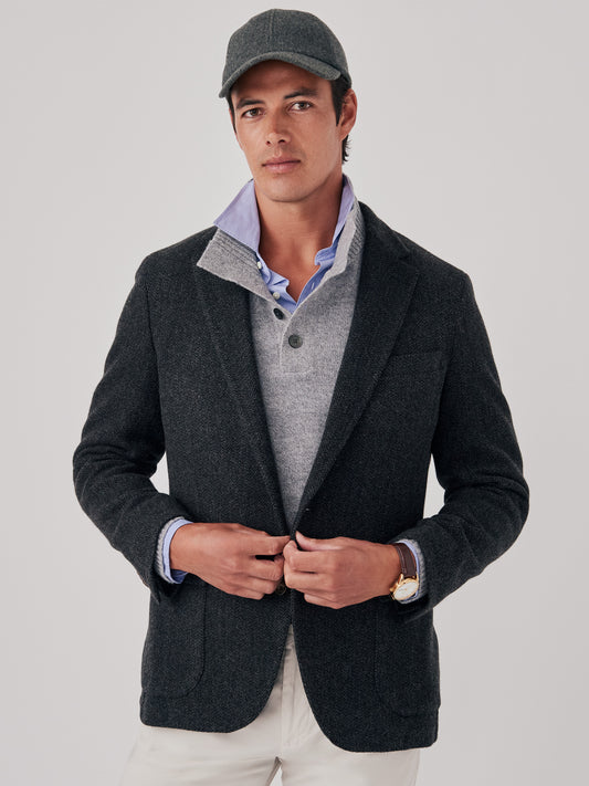 J.McLaughlin McCown sport coat in charcoal/grey made with wool.
