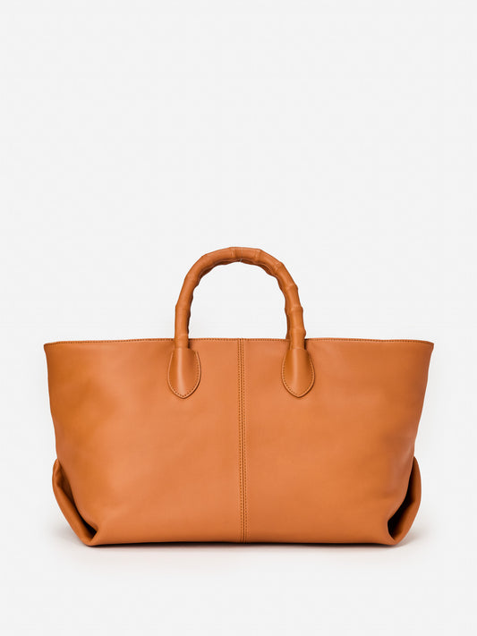 J.McLaughlin Melissa tote bag in dark vachetta made with leather.