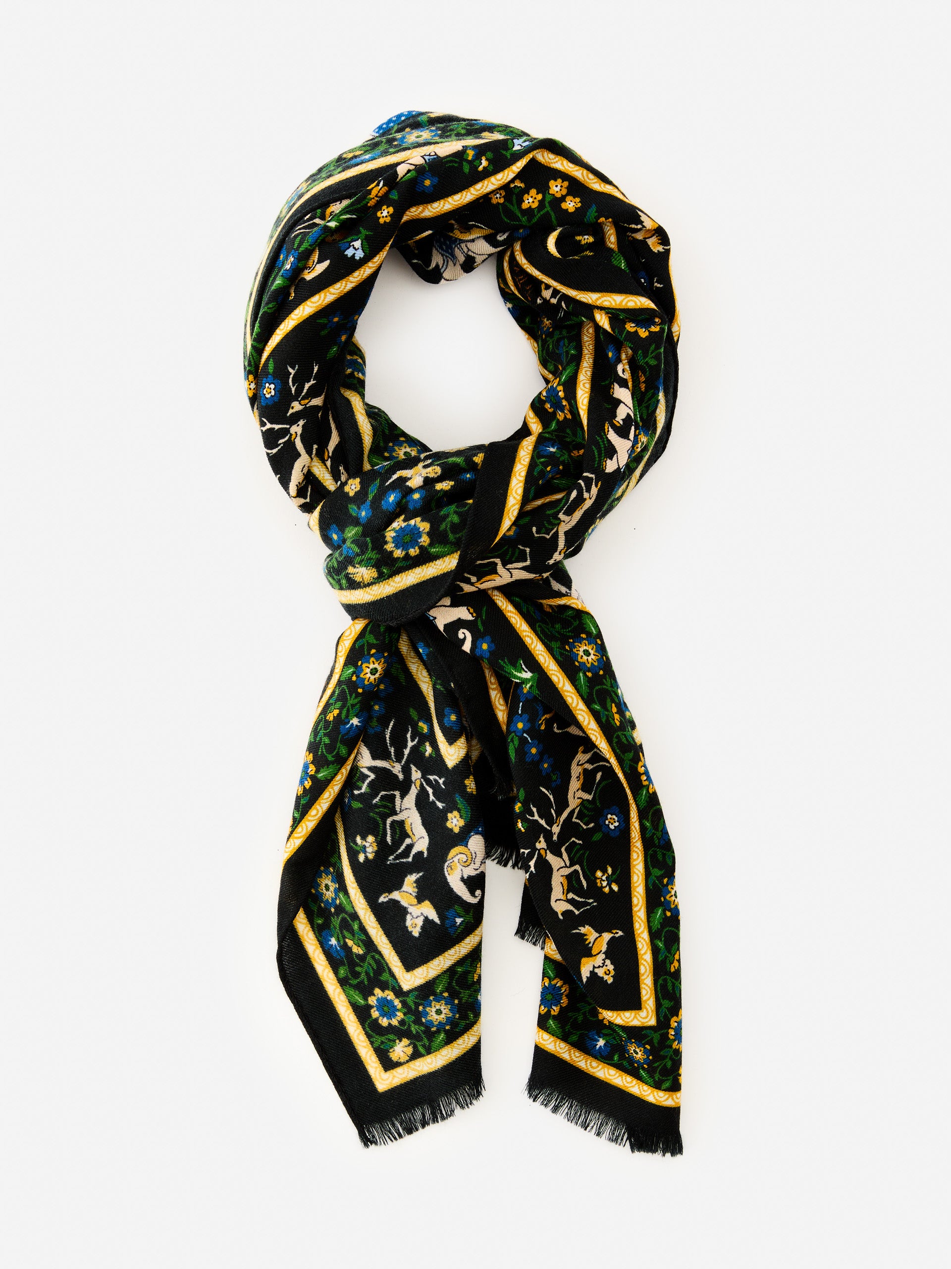 J.McLaughlin men's scarf in black multi made with wool.