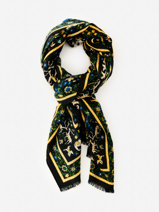 J.McLaughlin men's scarf in black multi made with wool.