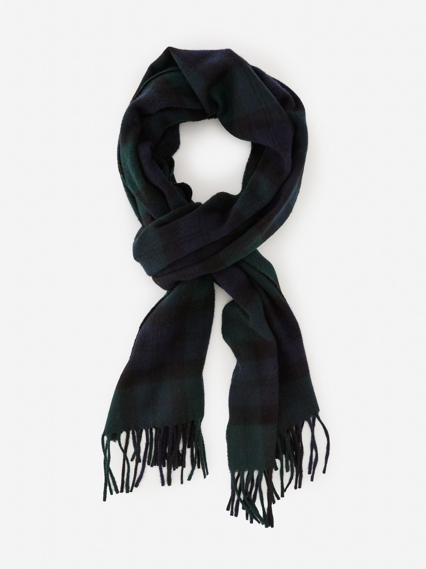 J.McLaughlin men's scarf in navy/green made with wool.