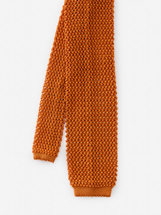 J.McLaughlin silk knit tie in orange made with silk.