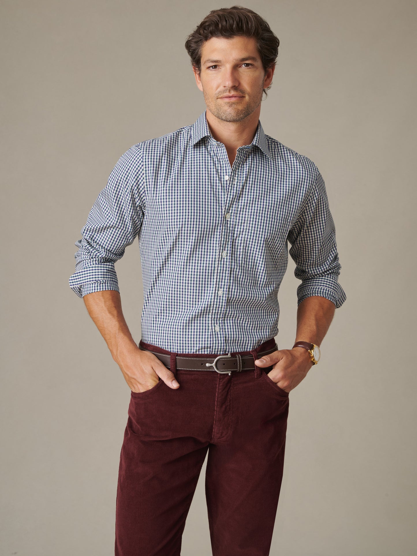 Gramercy Cotton Shirt in Gingham Multi