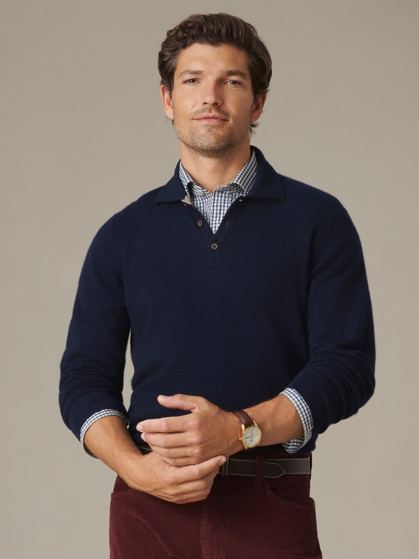 Langston Cashmere Polo Sweater