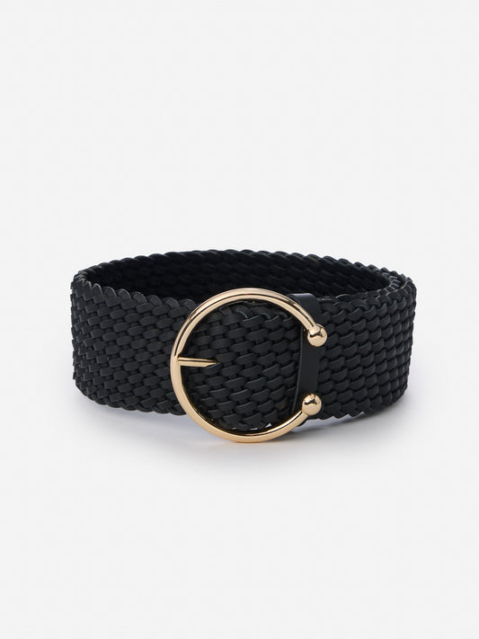 J.McLaughlin Merriwether belt in black made with leather.