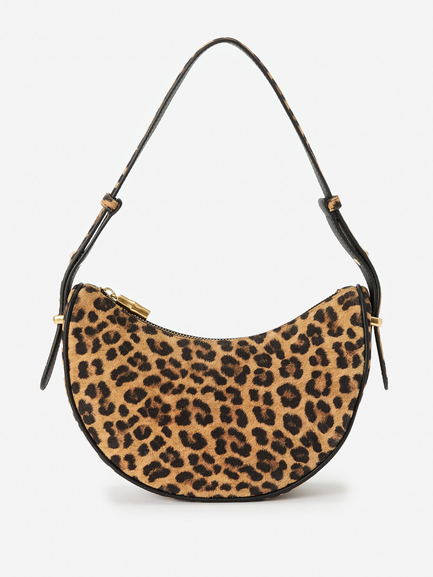 J.McLaughlin Mezzaluna handbag in brown/multi made with suede.