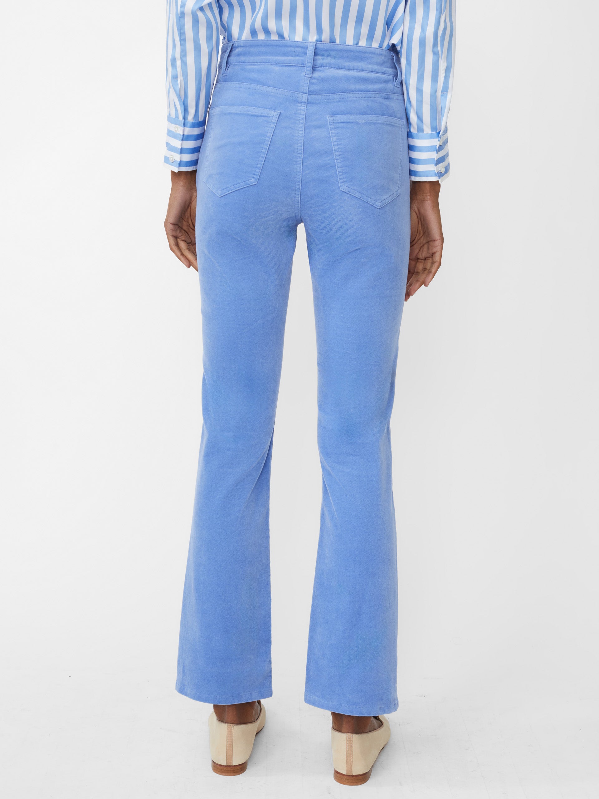 J.McLaughlin Milburn jeans in mid blue made with stretch velveteen.