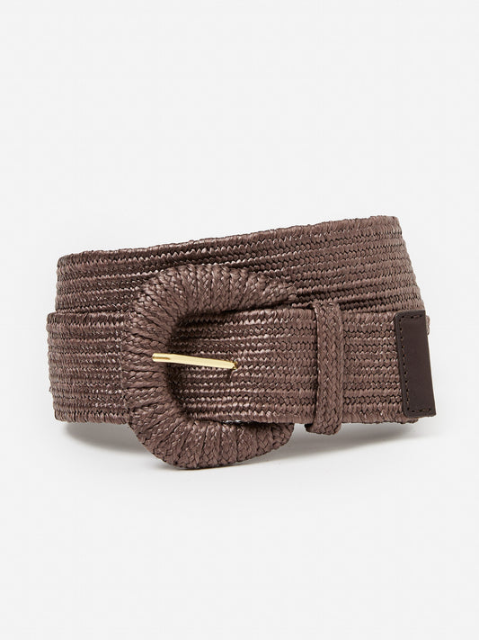 J.McLaughlin Mildred belt in brown made with raffia. 